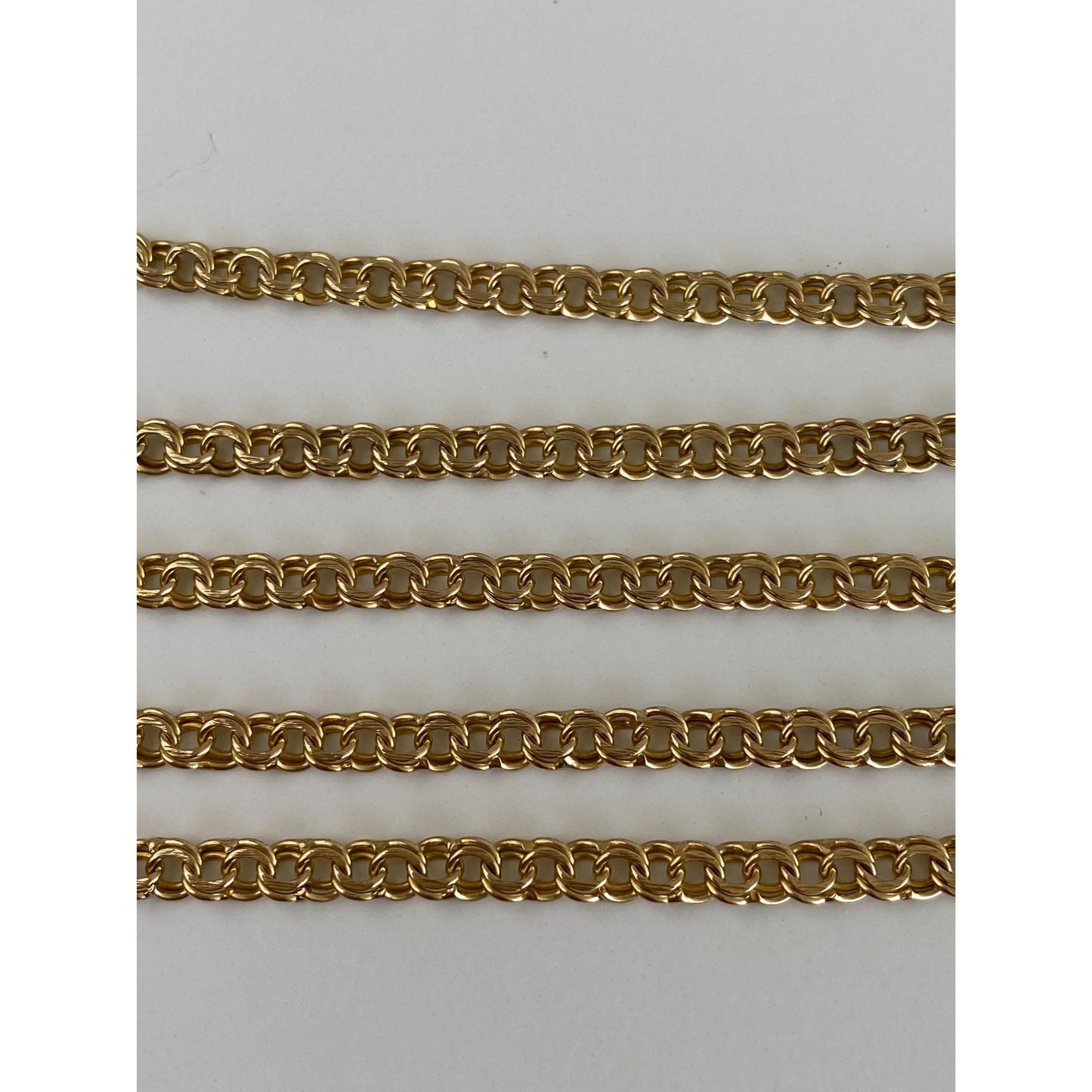 Vintage Solid 10k Yellow Gold Fancy Charm Style Link Chain Necklace - 25.75 inches