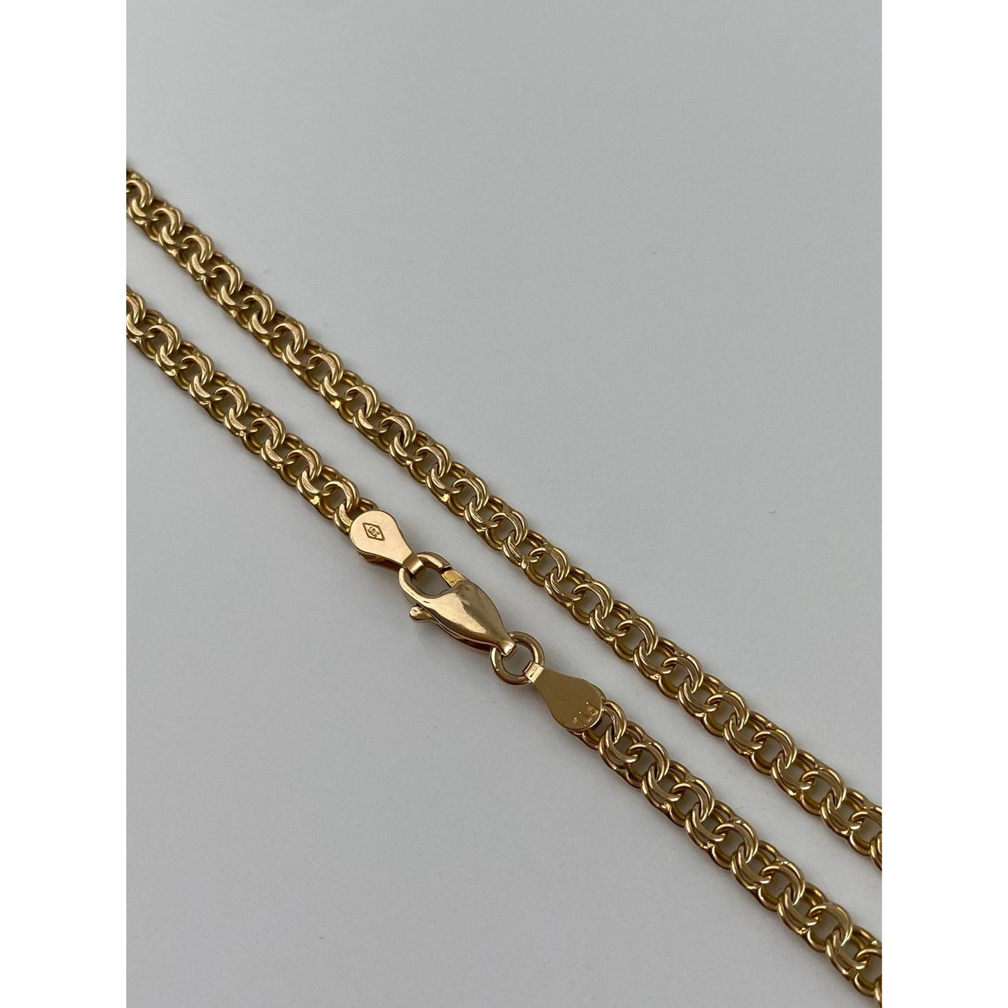 Vintage Solid 10k Yellow Gold Fancy Charm Style Link Chain Necklace - 25.75 inches