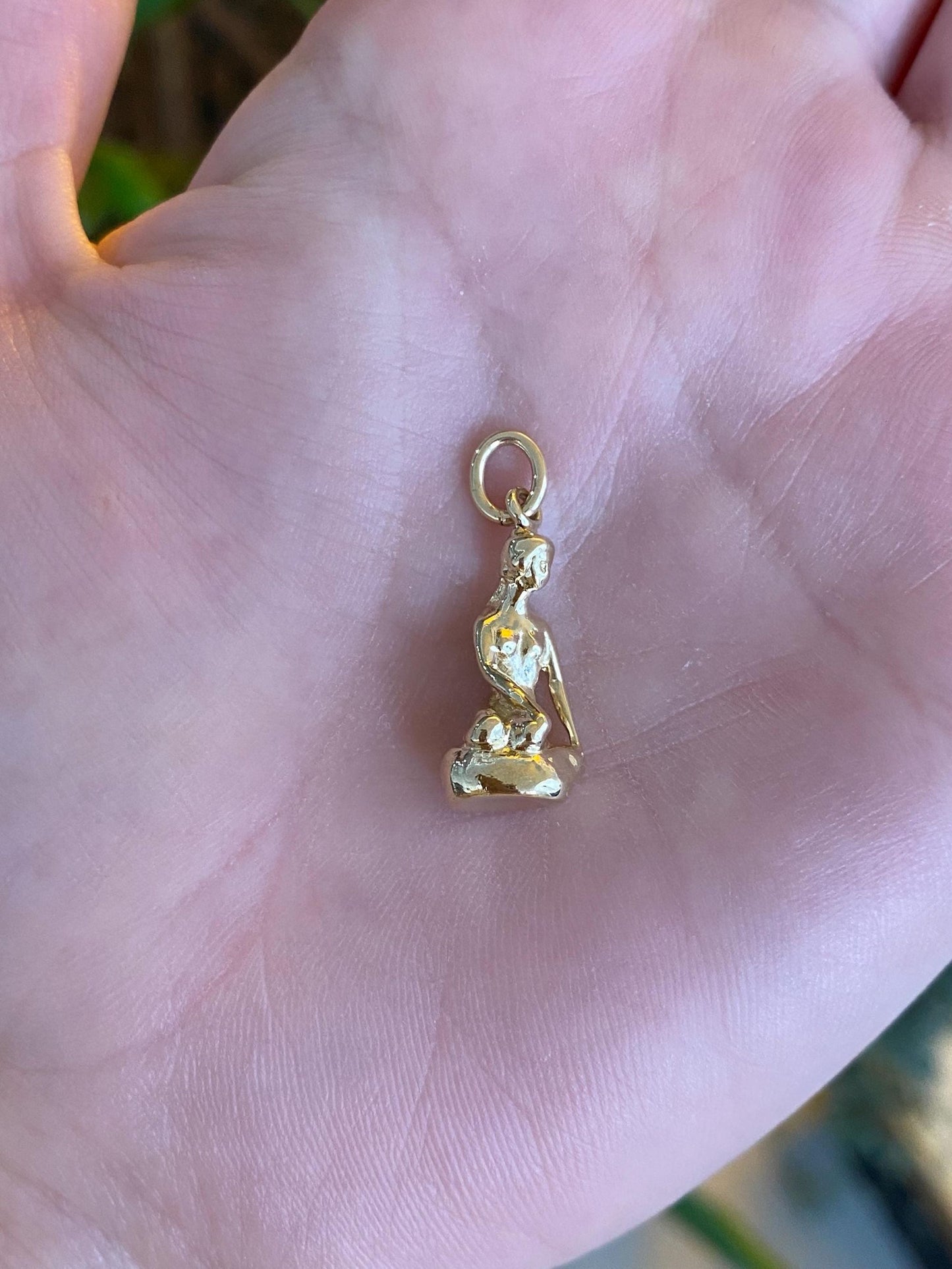 Vintage Solid 14k Yellow Gold Denmark Mermaid Charm