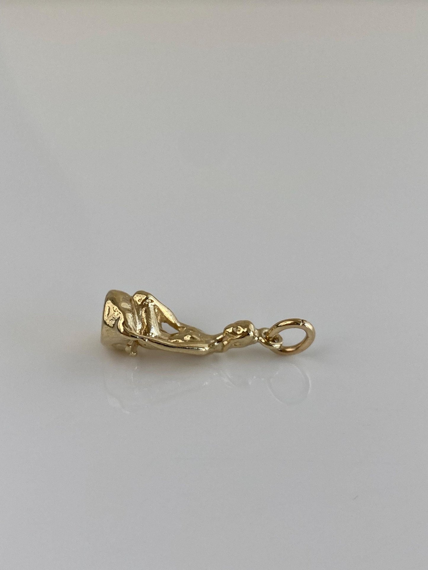 Vintage Solid 14k Yellow Gold Denmark Mermaid Charm