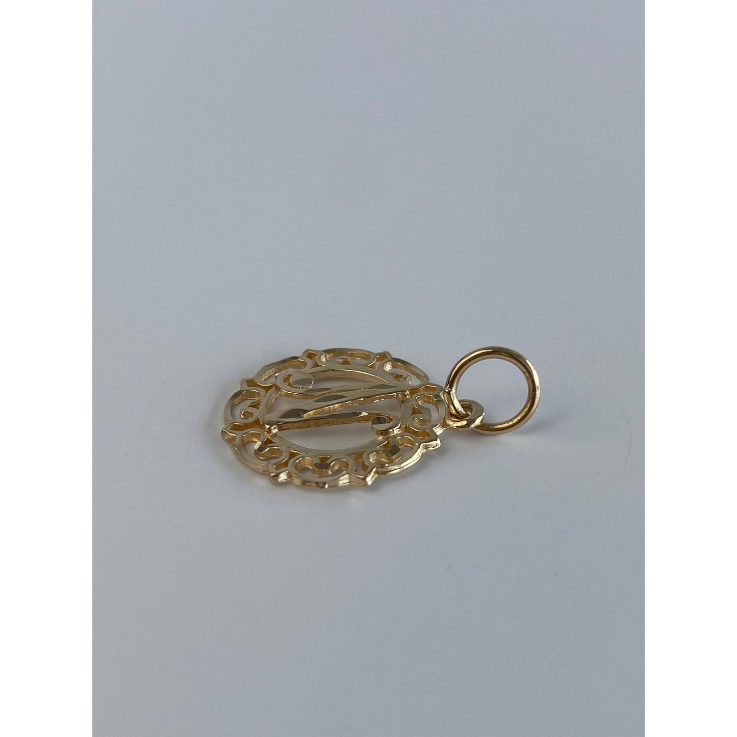 Solid 14k Yellow Gold Initial 'N' Charm