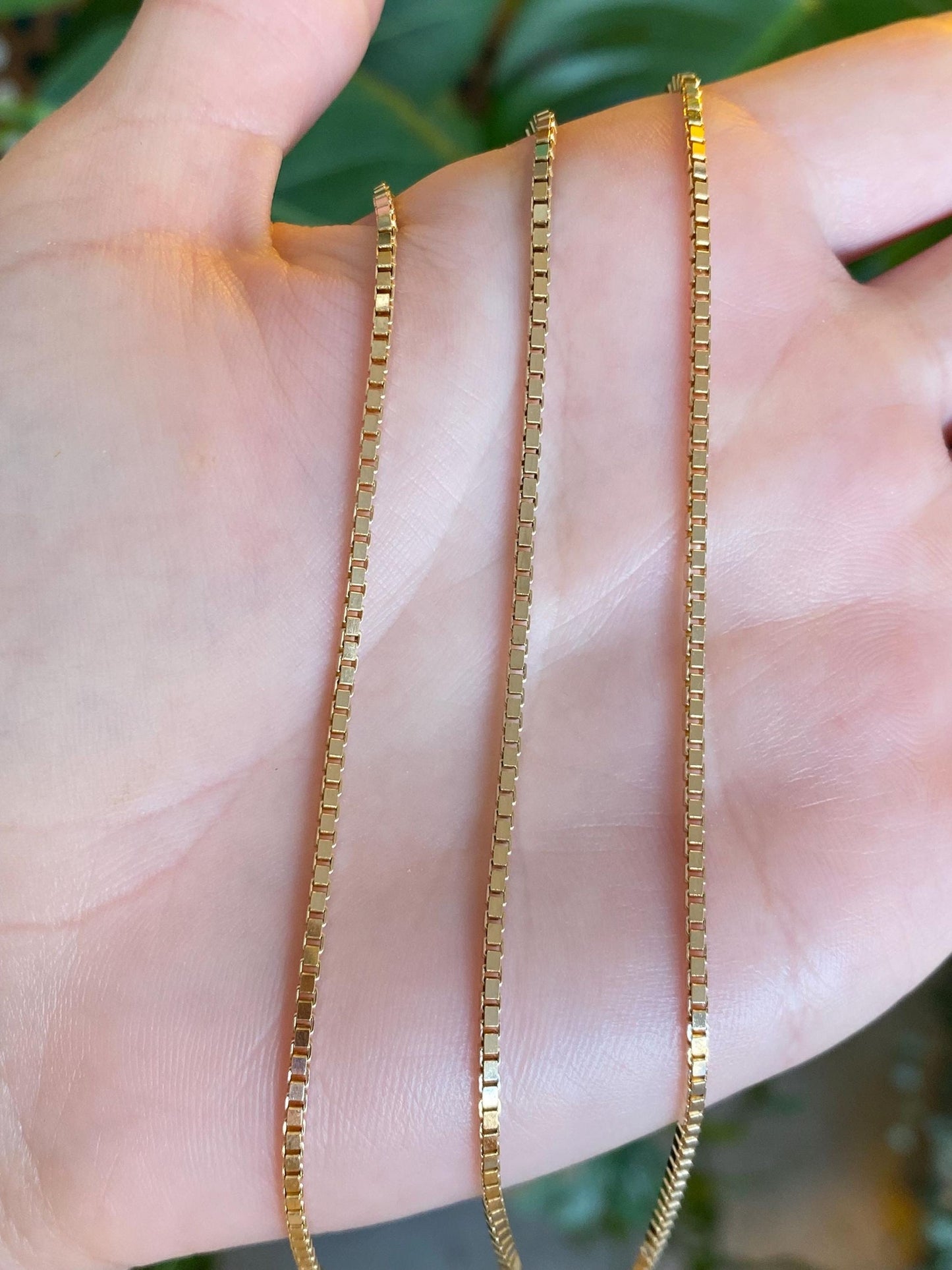 Vintage Solid 14k Yellow Gold Long Chunky Box Chain Necklace - 30 inches