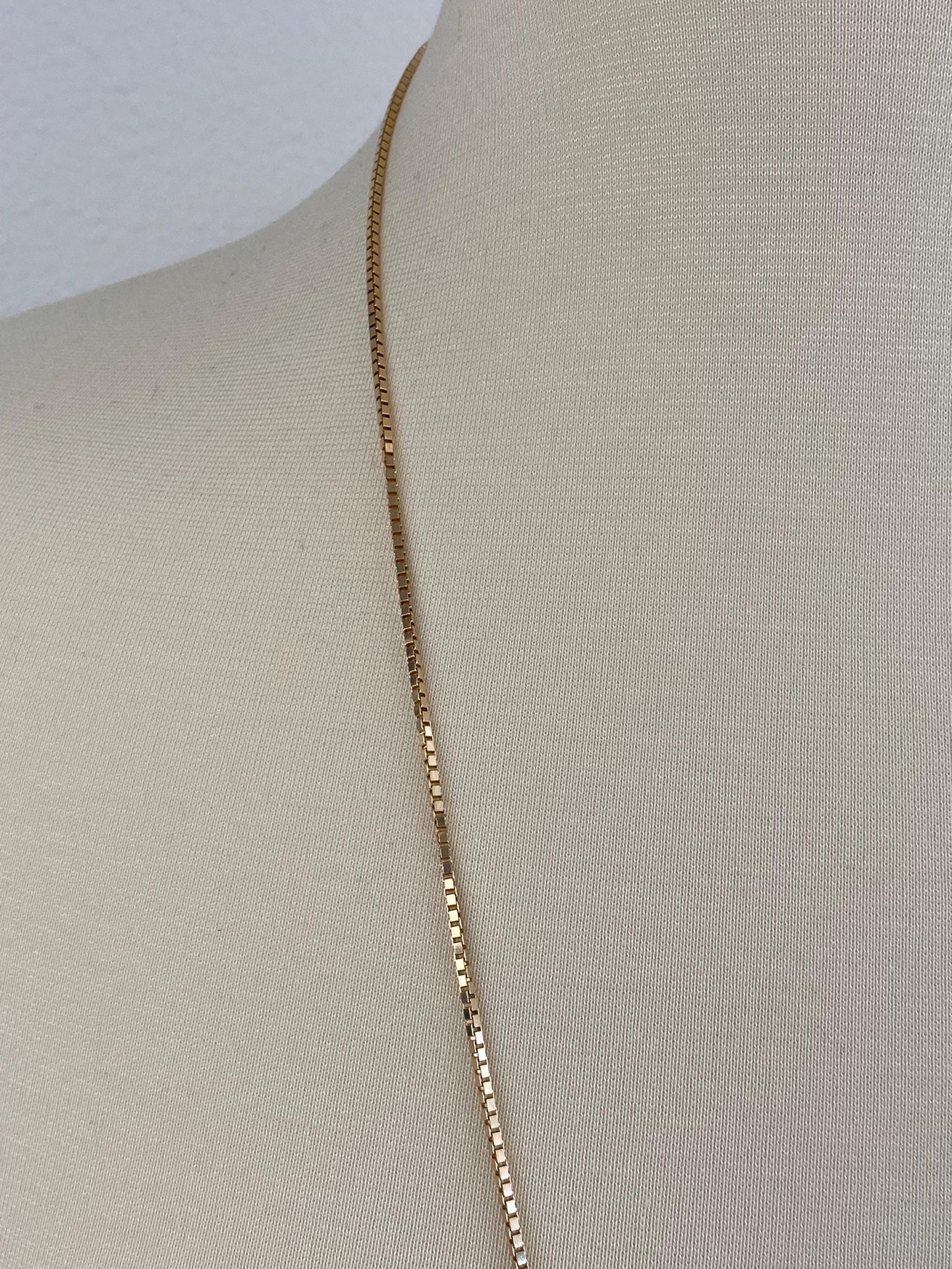 Vintage Solid 14k Yellow Gold Long Chunky Box Chain Necklace - 30 inches