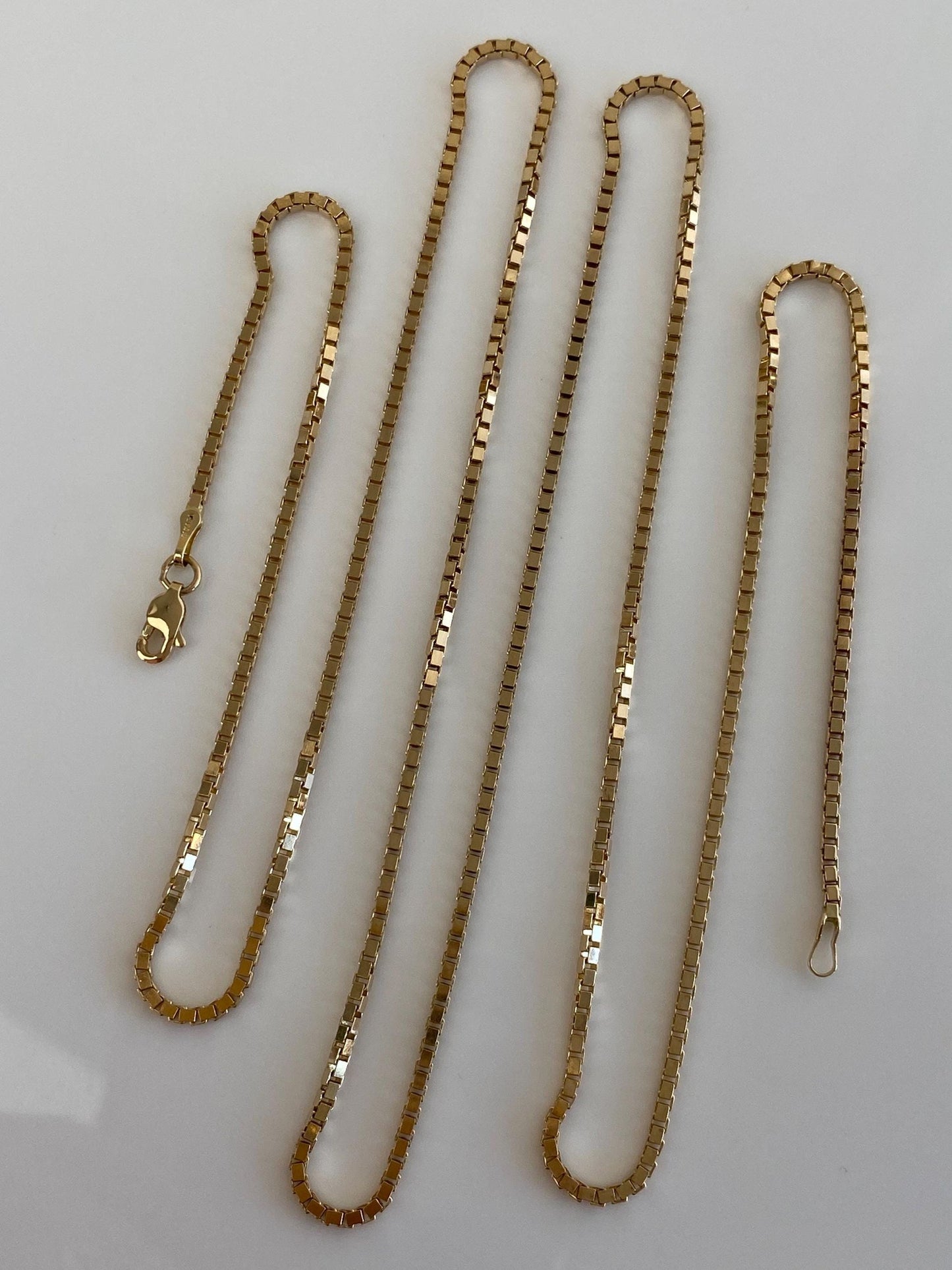 Vintage Solid 14k Yellow Gold Long Chunky Box Chain Necklace - 30 inches
