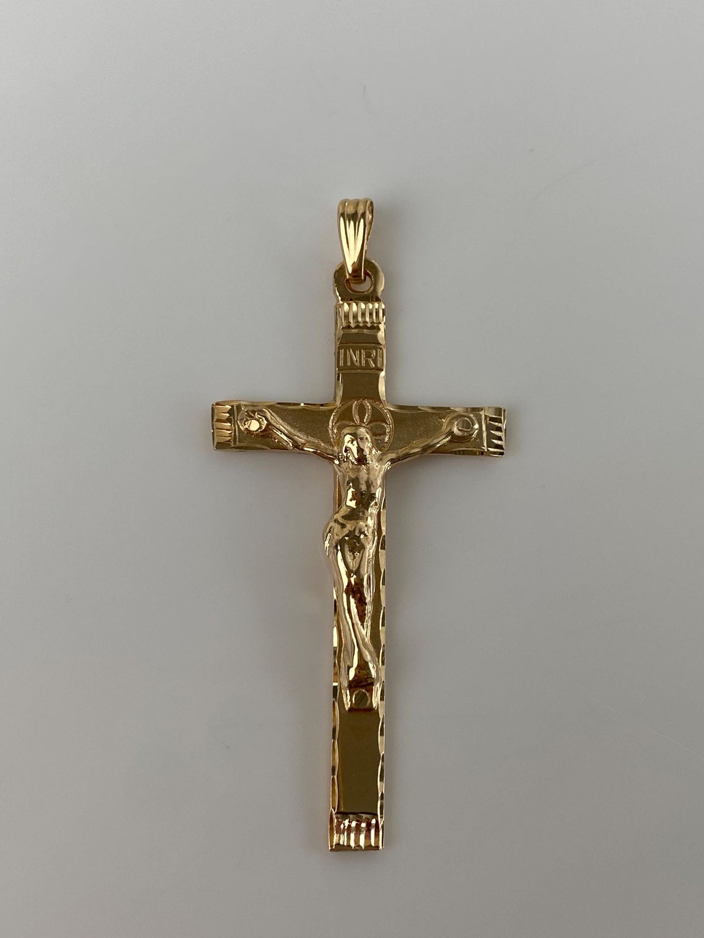 Vintage Solid 14k Yellow Gold Crucifix Cross Charm
