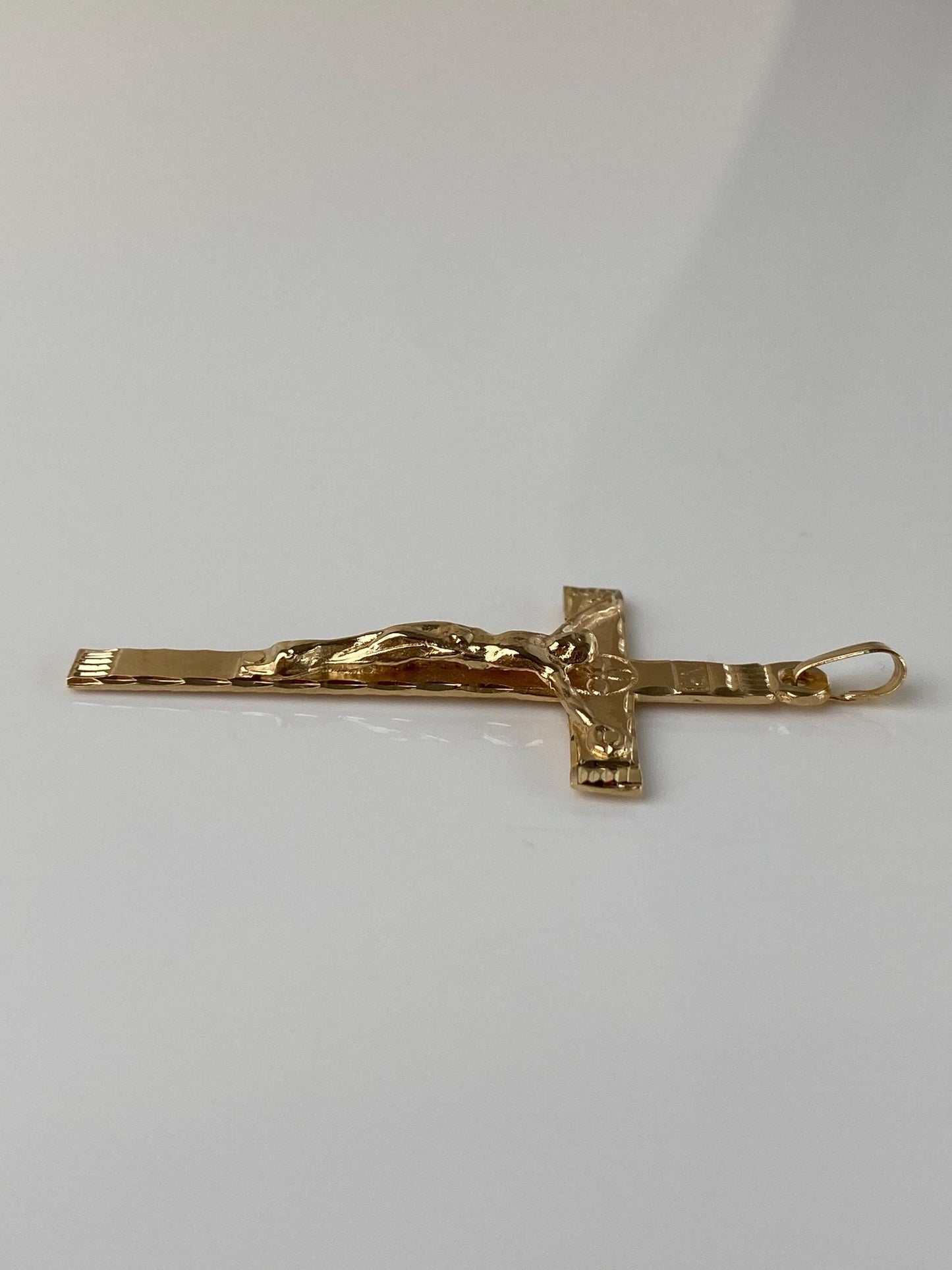 Vintage Solid 14k Yellow Gold Crucifix Cross Charm