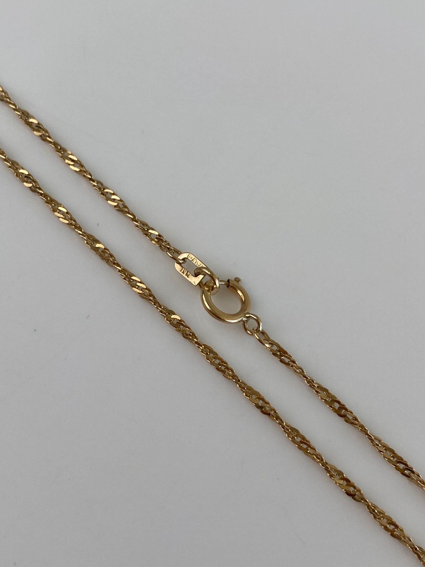 Vintage Solid 14k Yellow Gold Twist Chain Necklace -18.5 inches