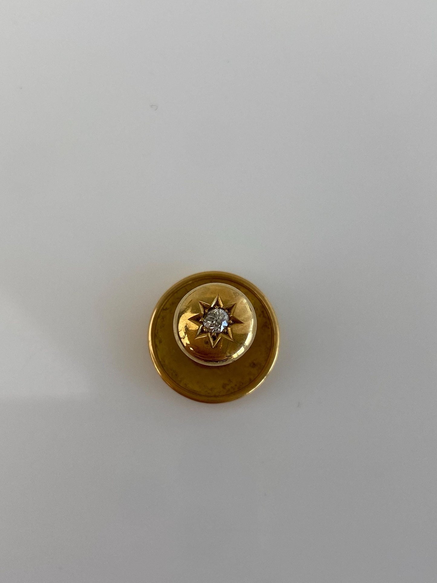 Tiffany & Co. Vintage Solid 18k Yellow Gold Star Set Diamond Shirt Stud