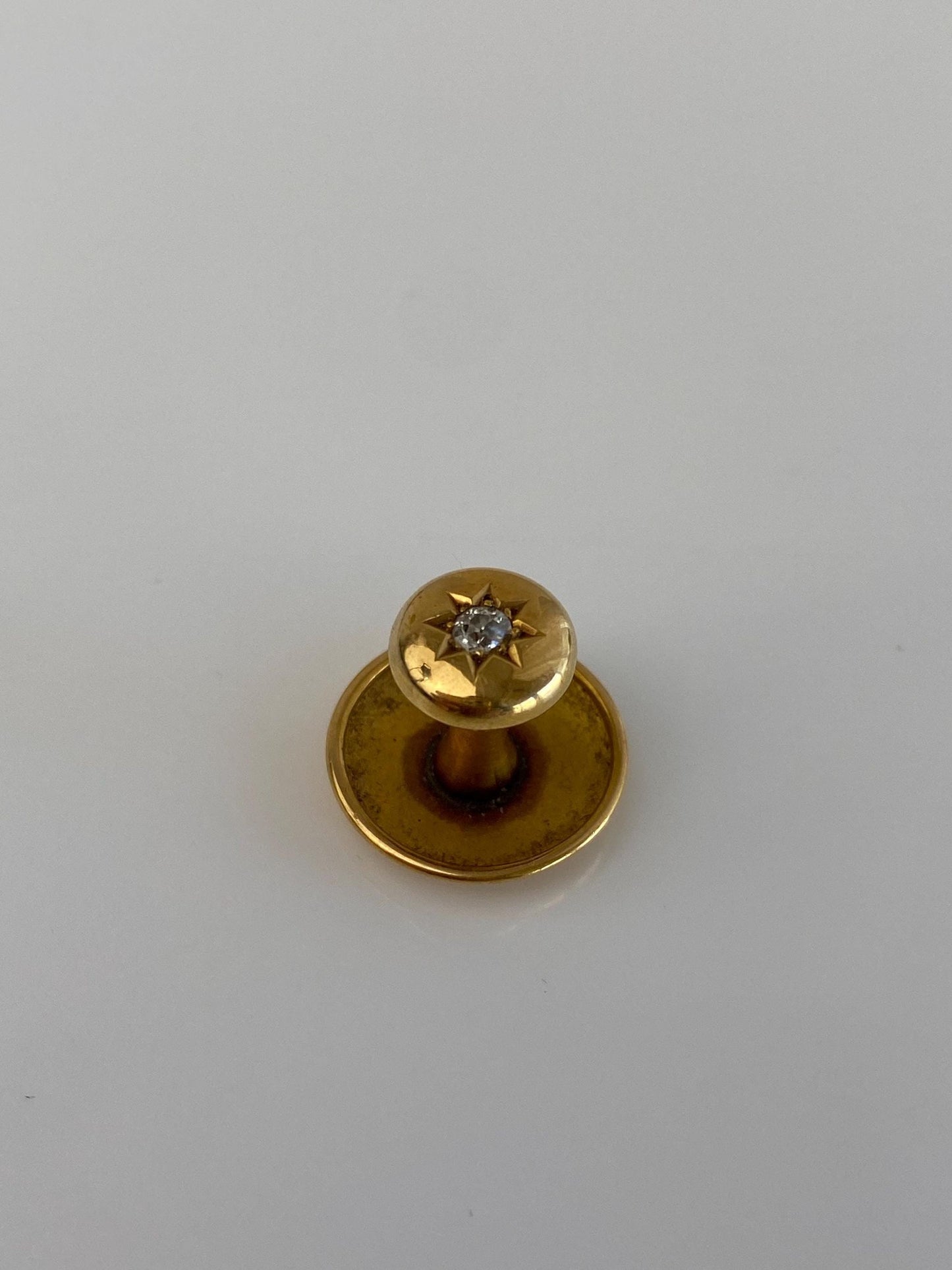 Tiffany & Co. Vintage Solid 18k Yellow Gold Star Set Diamond Shirt Stud