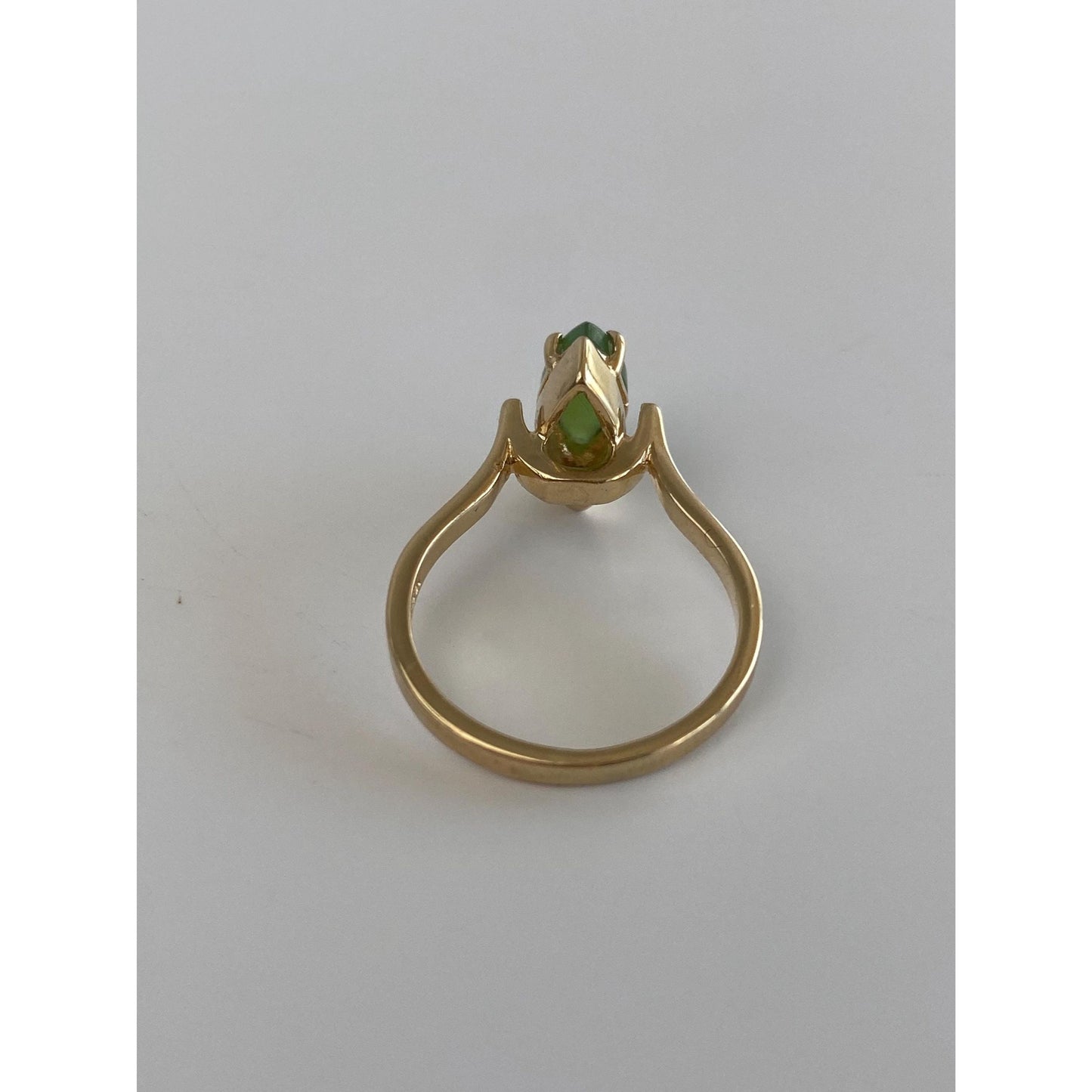 Vintage Solid 14k Yellow Gold Nephrite Ring - Size 4.75