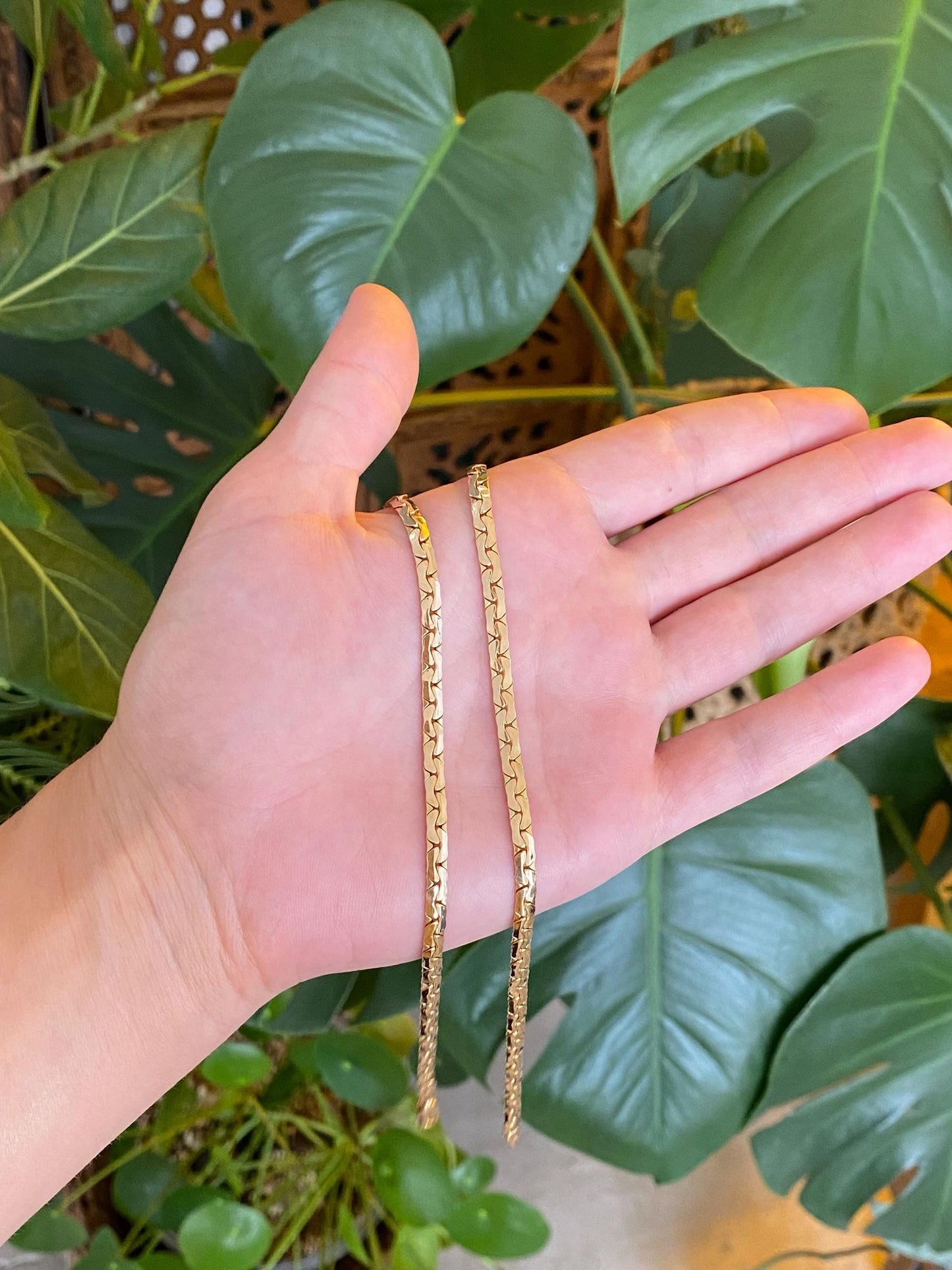 Vintage 14k Yellow Gold Chunky C Link Chain Necklace - 18 inches