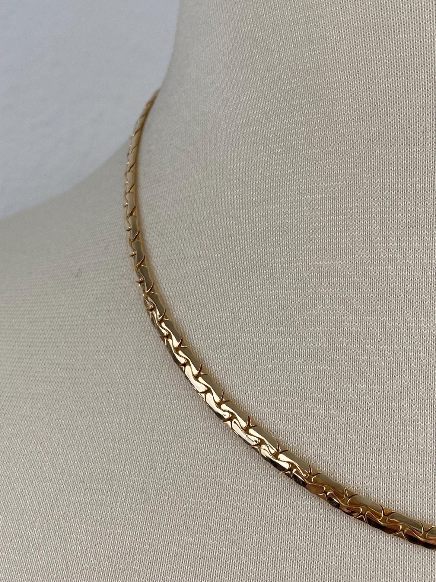 Vintage 14k Yellow Gold Chunky C Link Chain Necklace - 18 inches