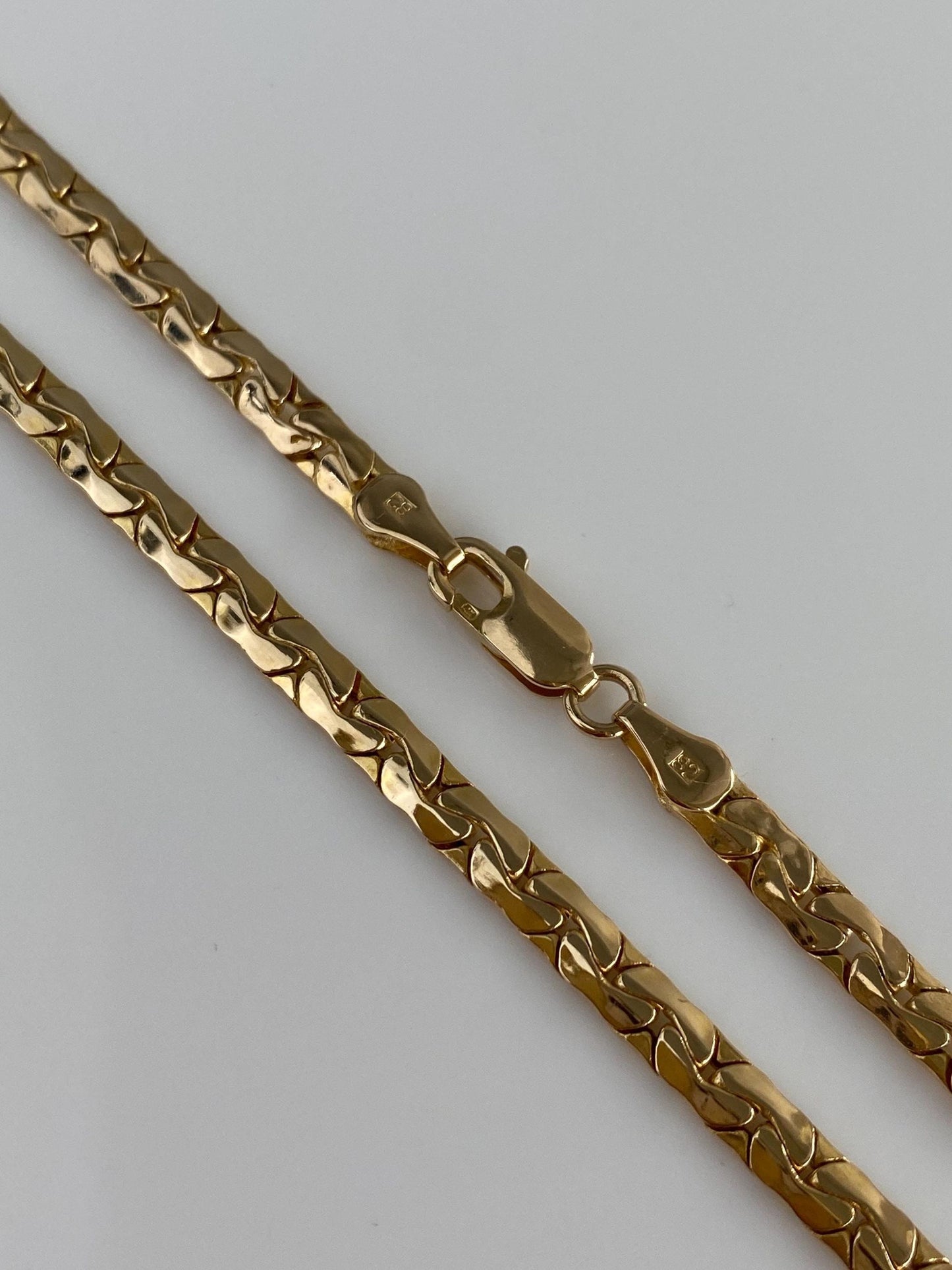 Vintage 14k Yellow Gold Chunky C Link Chain Necklace - 18 inches