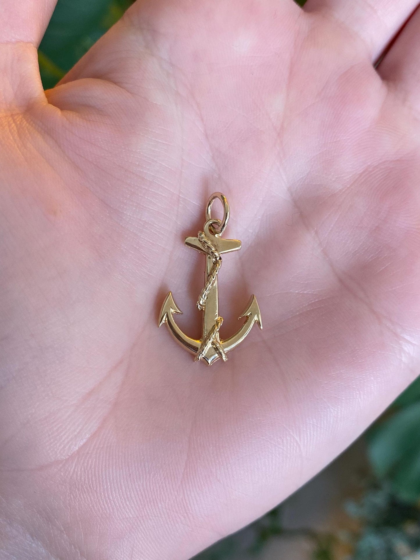 Vintage Solid 14k Yellow Gold Anchor Charm