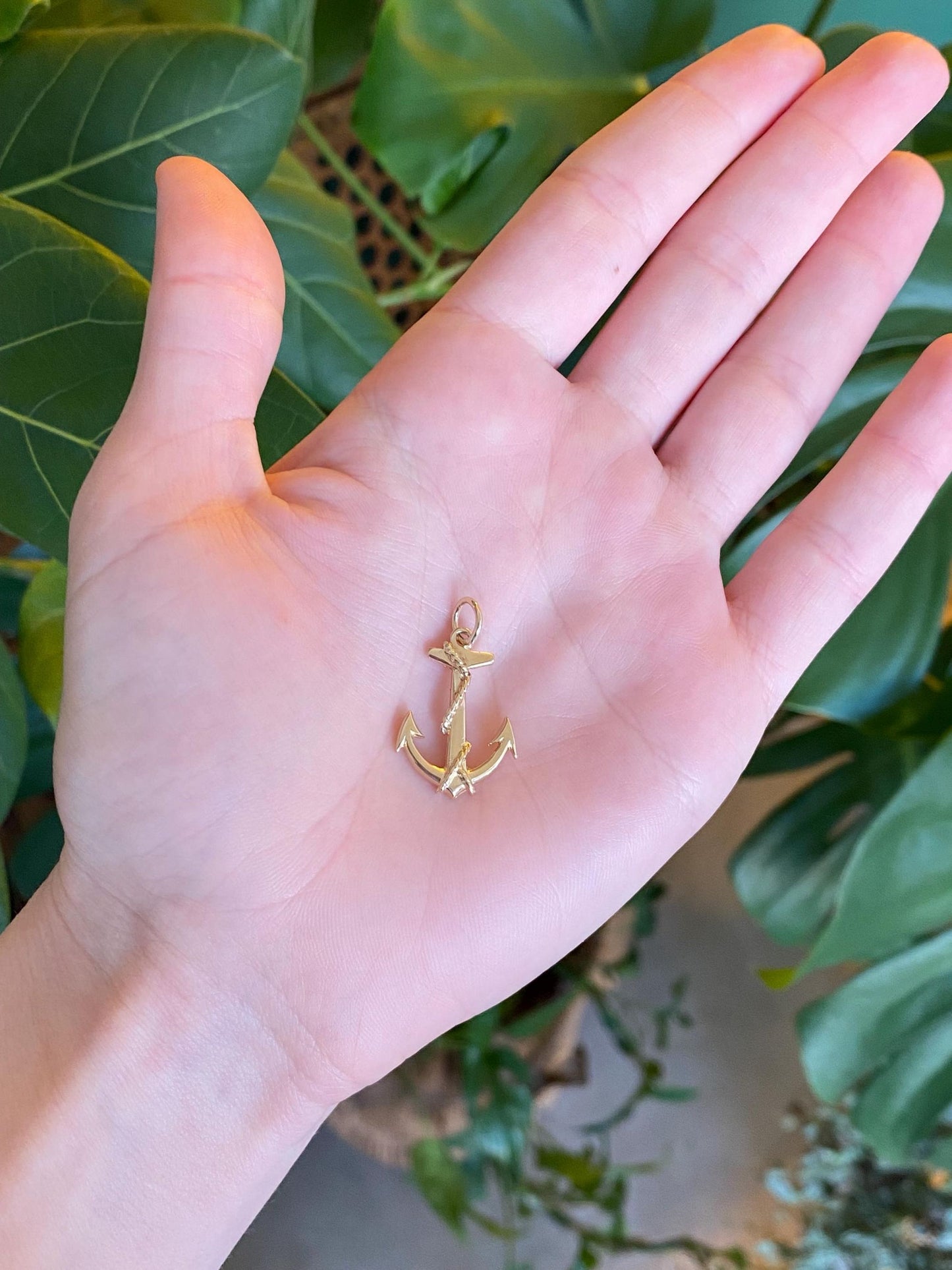 Vintage Solid 14k Yellow Gold Anchor Charm