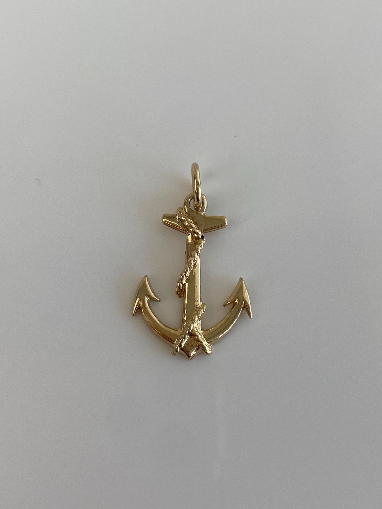 Vintage Solid 14k Yellow Gold Anchor Charm