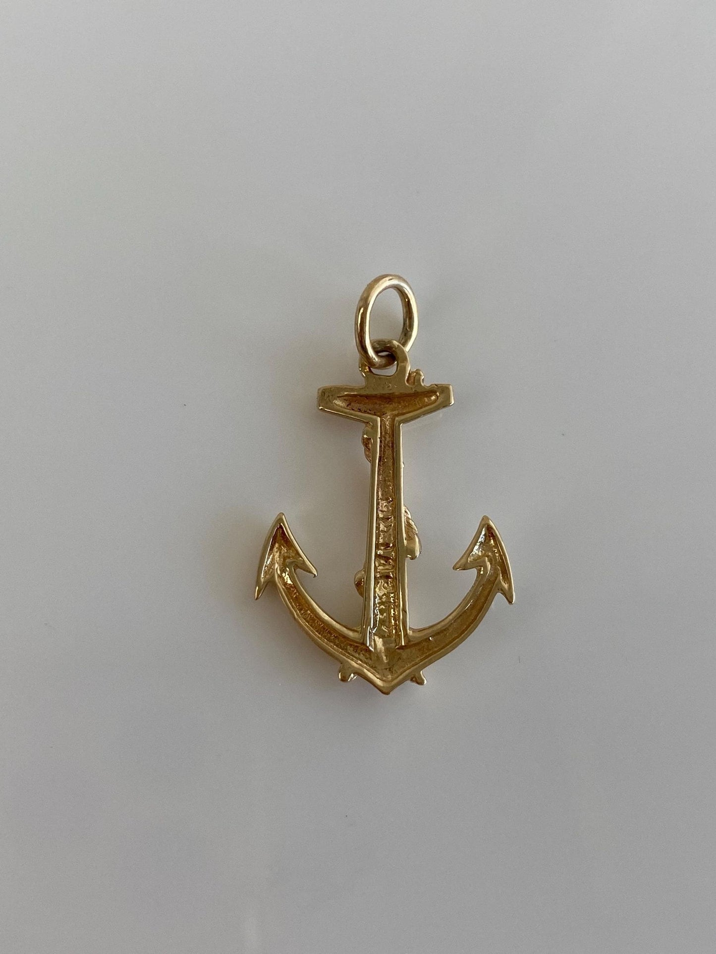 Vintage Solid 14k Yellow Gold Anchor Charm