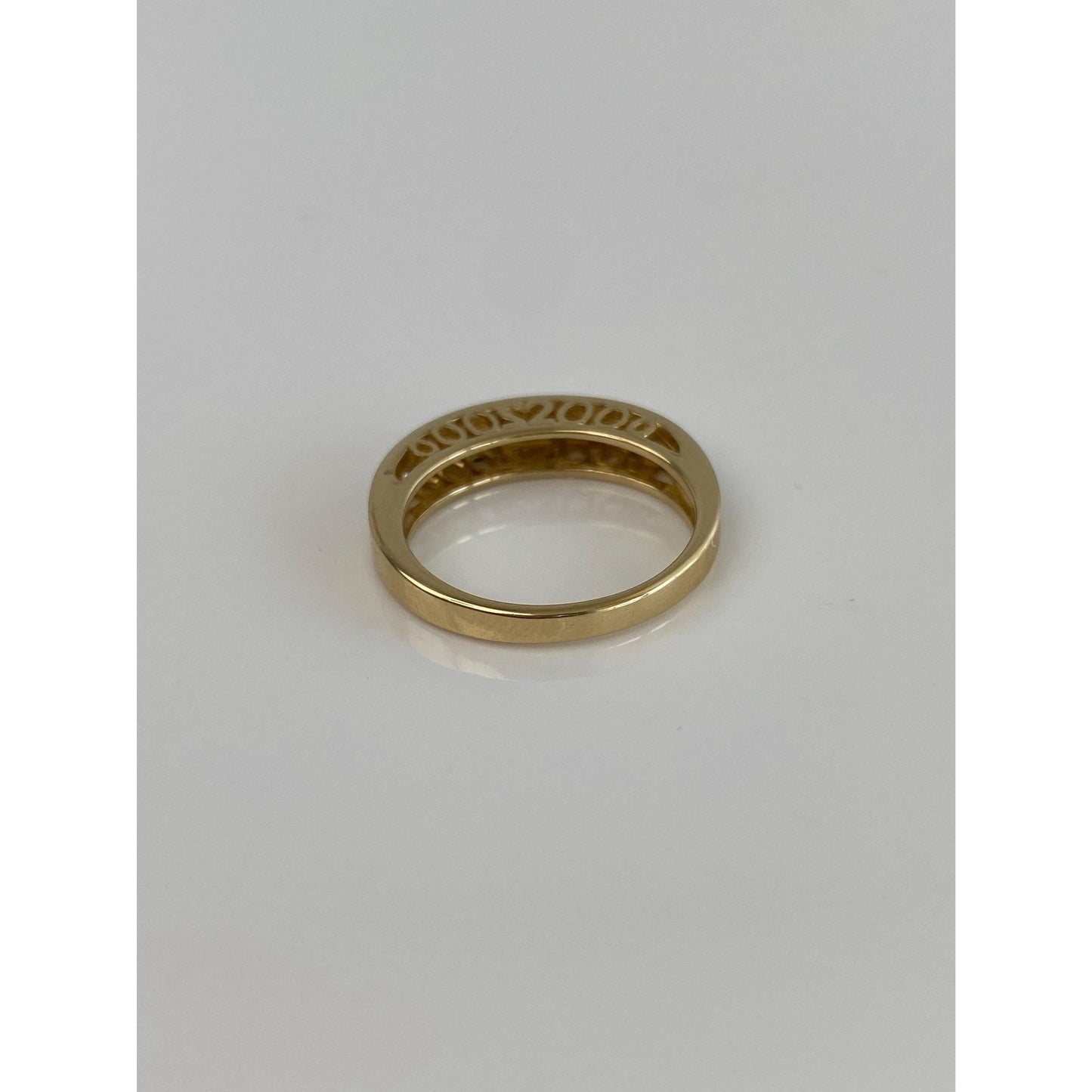 Vintage Solid 14k Yellow Gold Diamond Half Eternity Ring Band - Size 6.5