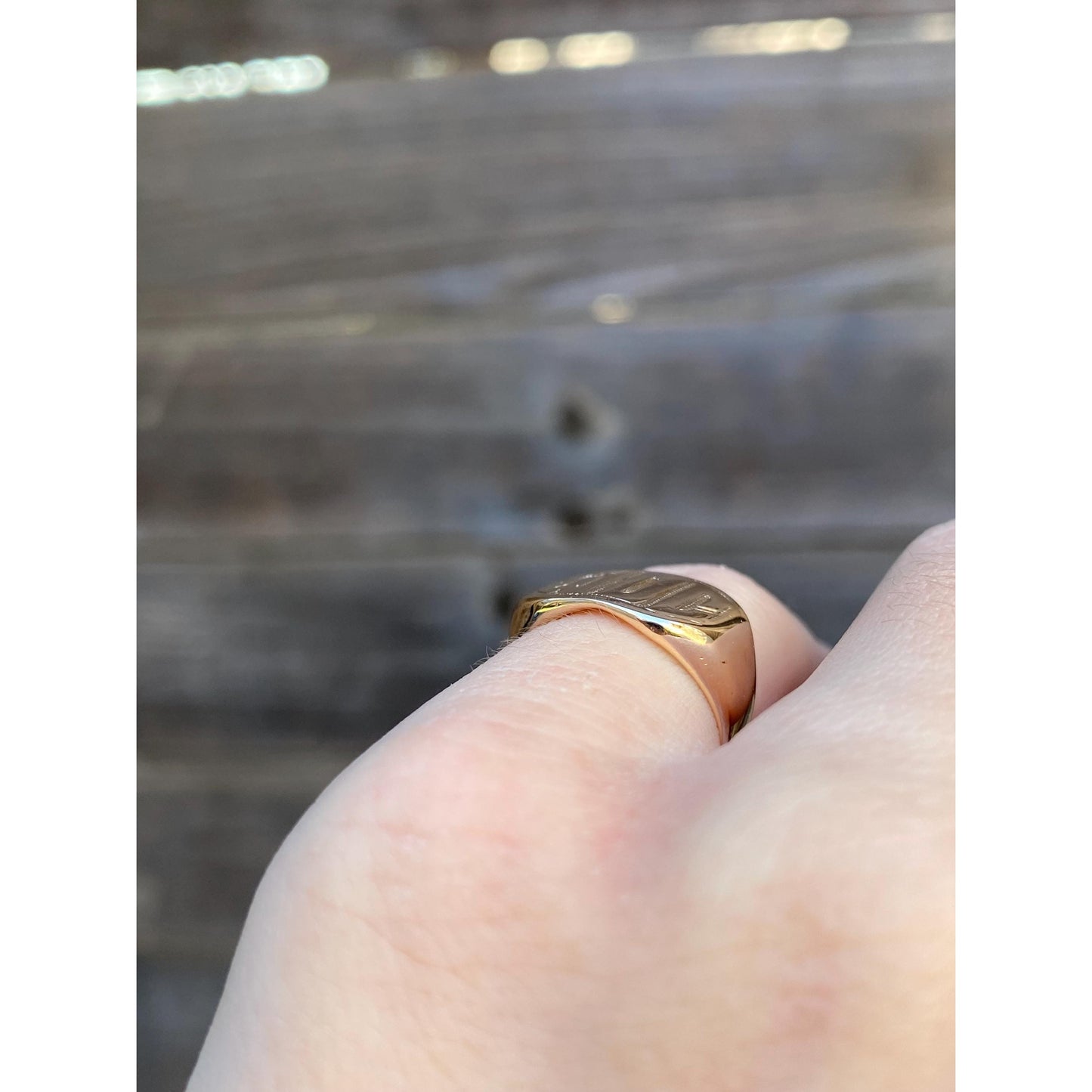 Vintage Solid 10k Yellow Gold Monogram 'WDC' Signet Ring - Size 2.75