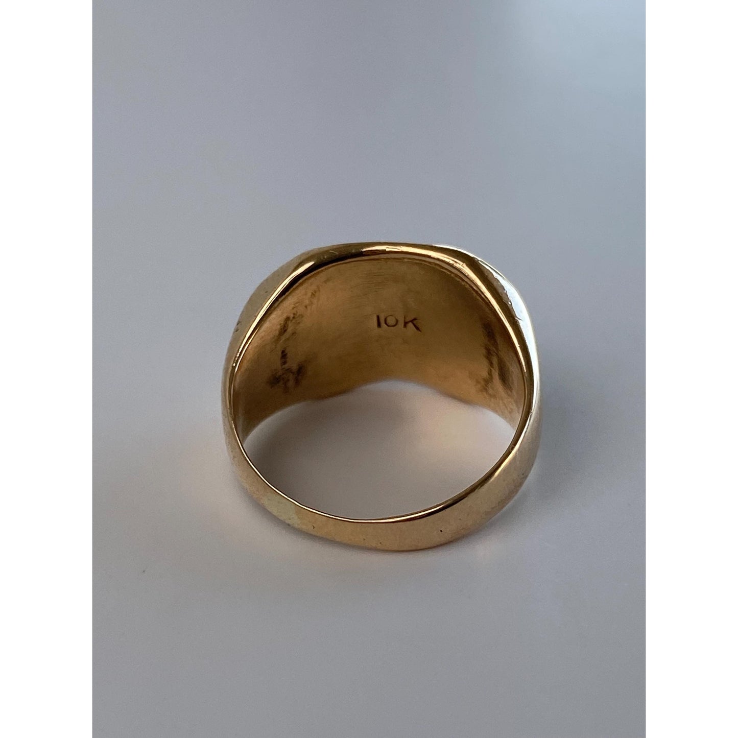 Vintage Solid 10k Yellow Gold Monogram 'WDC' Signet Ring - Size 2.75