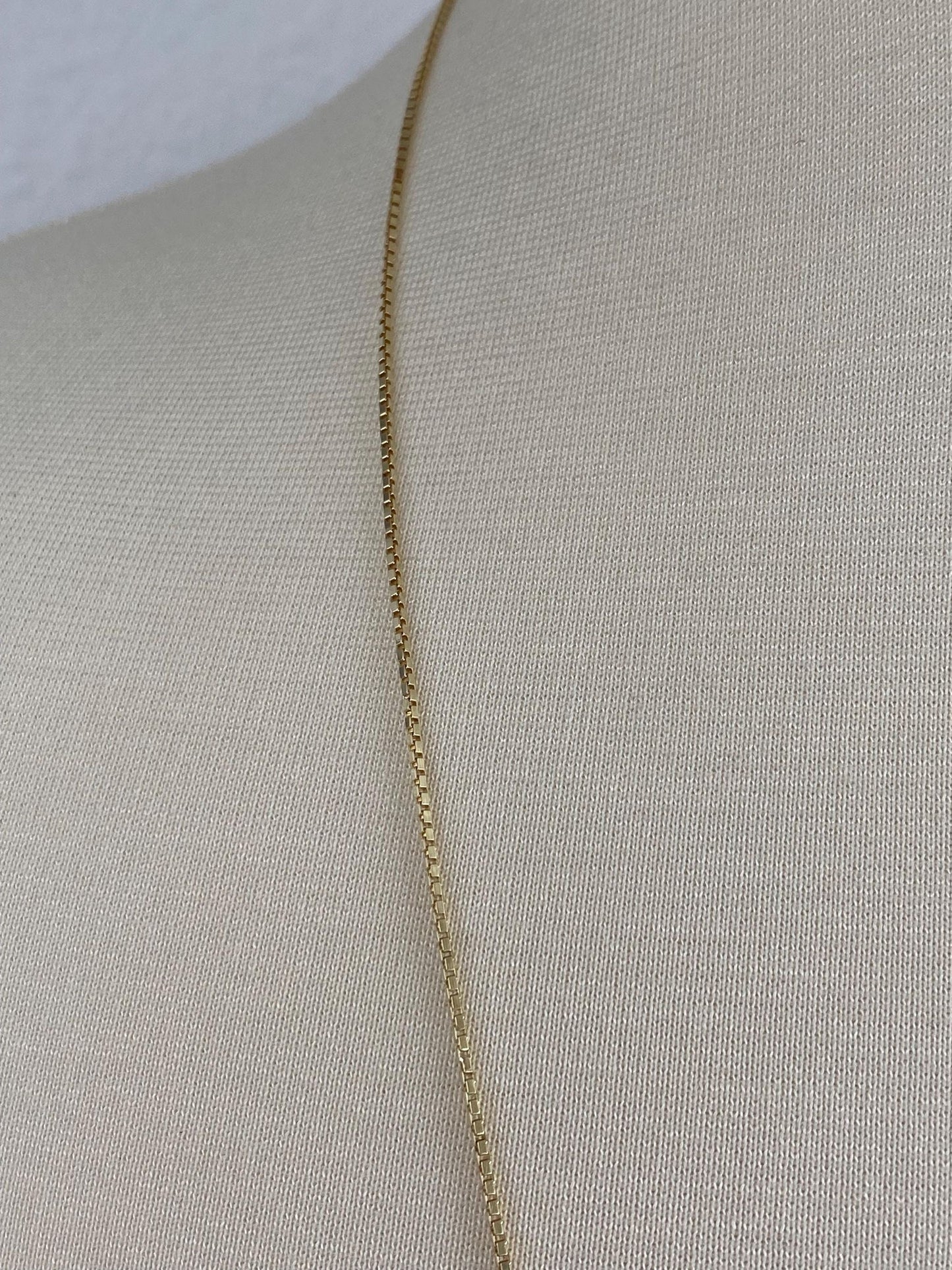 Vintage Solid 14k Yellow Gold Long Box Chain Necklace - 32.25 inches