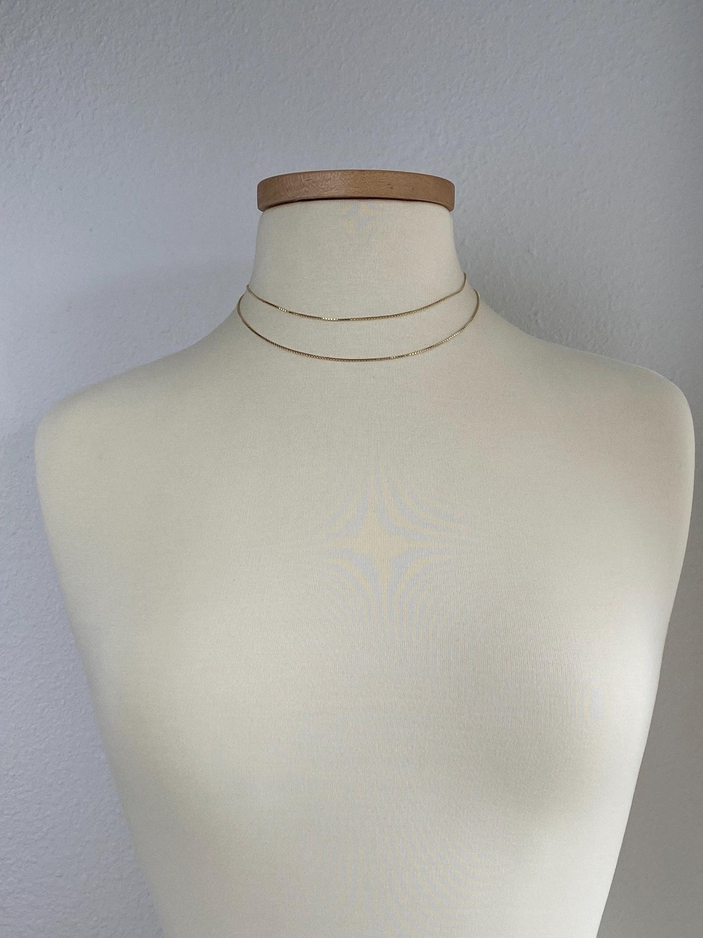 Vintage Solid 14k Yellow Gold Long Box Chain Necklace - 32.25 inches