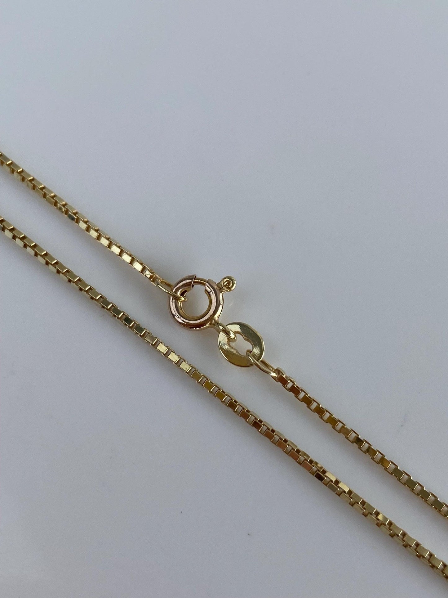 Vintage Solid 14k Yellow Gold Long Box Chain Necklace - 32.25 inches