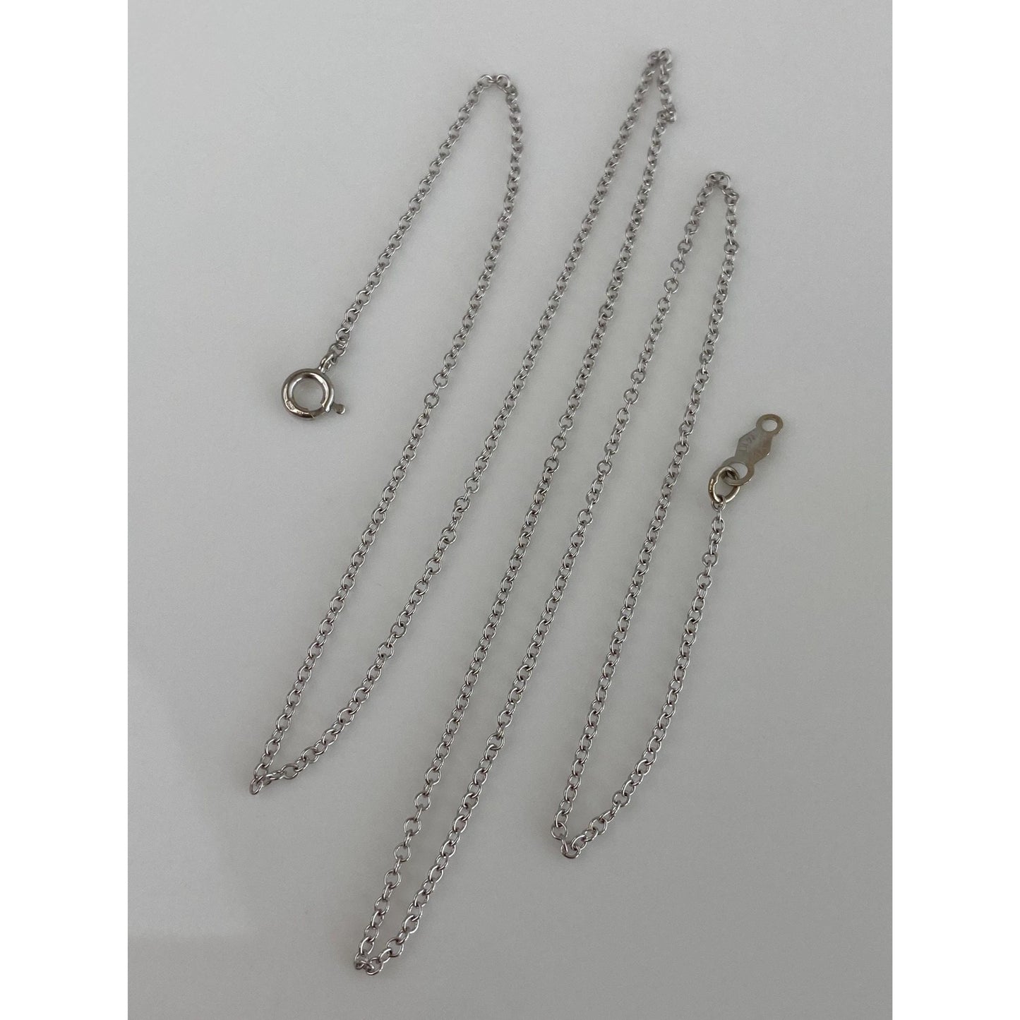 Vintage Solid 14k White Gold Rolo Chain Necklace - 17.75 inches