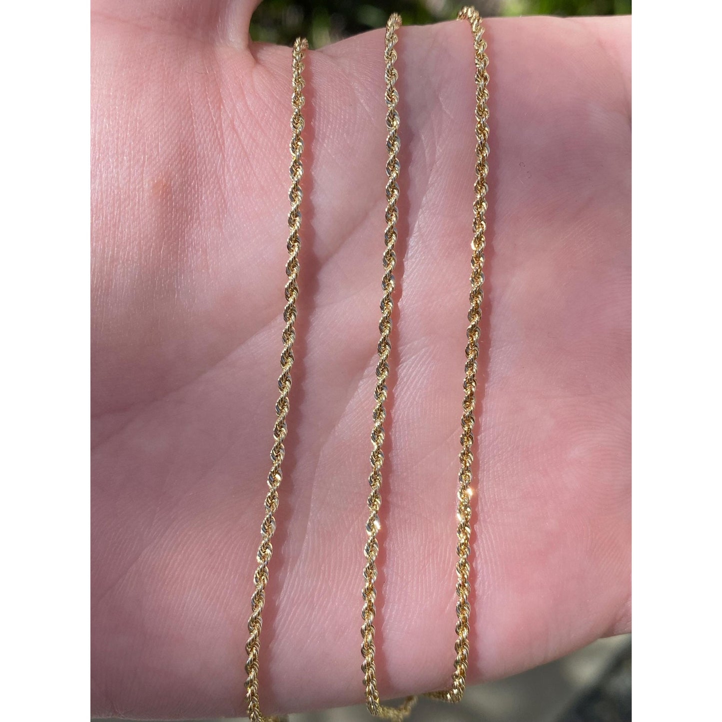 Vintage Solid 14k Yellow Gold Rope Chain Necklace - 24 inches