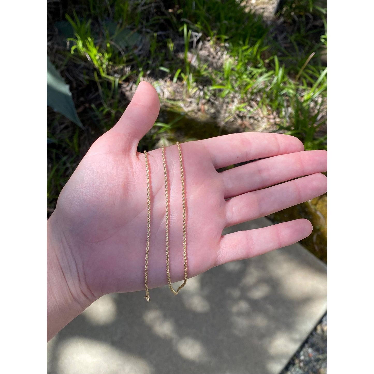 Vintage Solid 14k Yellow Gold Rope Chain Necklace - 24 inches