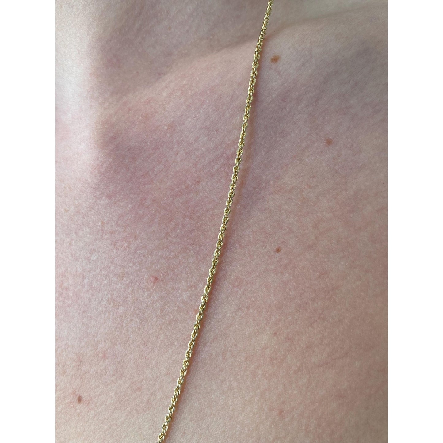 Vintage Solid 14k Yellow Gold Rope Chain Necklace - 24 inches