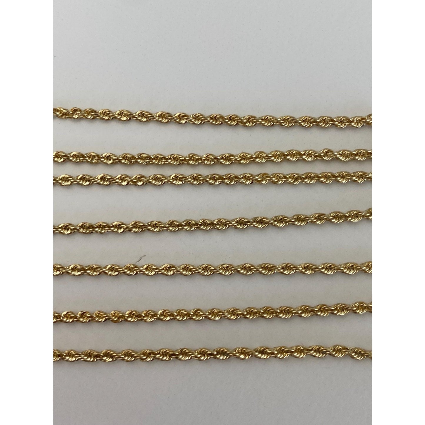 Vintage Solid 14k Yellow Gold Rope Chain Necklace - 24 inches