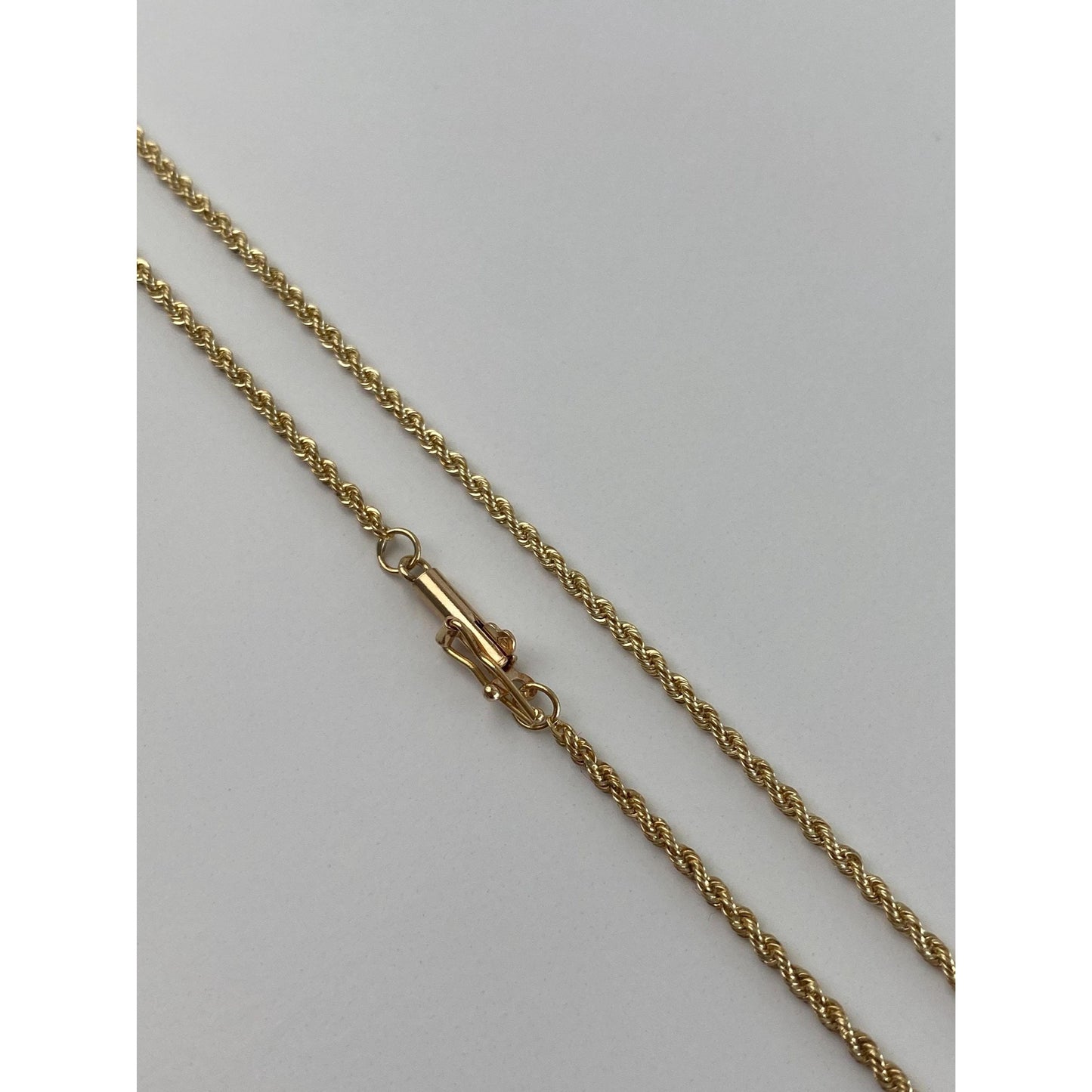 Vintage Solid 14k Yellow Gold Rope Chain Necklace - 24 inches
