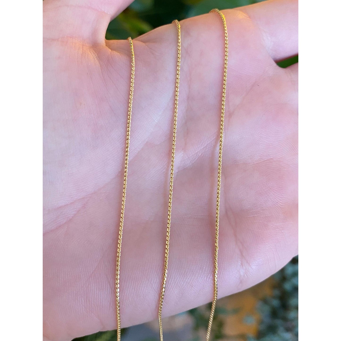 Vintage Solid 18k Yellow Gold Serpentine Chain Necklace - 23.75 inches