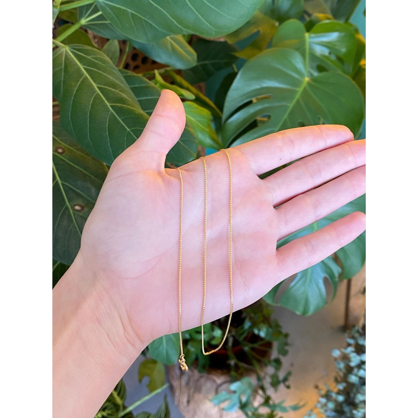 Vintage Solid 18k Yellow Gold Serpentine Chain Necklace - 23.75 inches