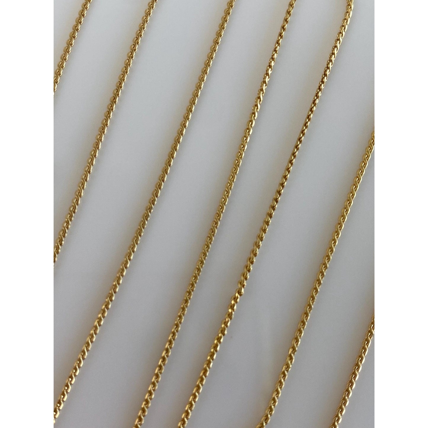 Vintage Solid 18k Yellow Gold Serpentine Chain Necklace - 23.75 inches