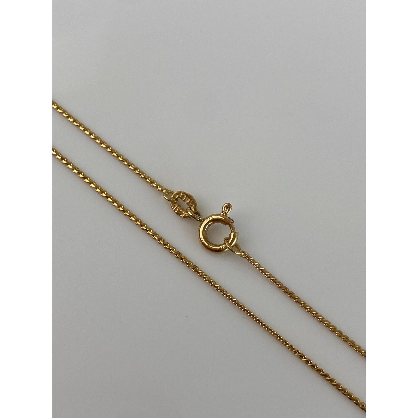 Vintage Solid 18k Yellow Gold Serpentine Chain Necklace - 23.75 inches