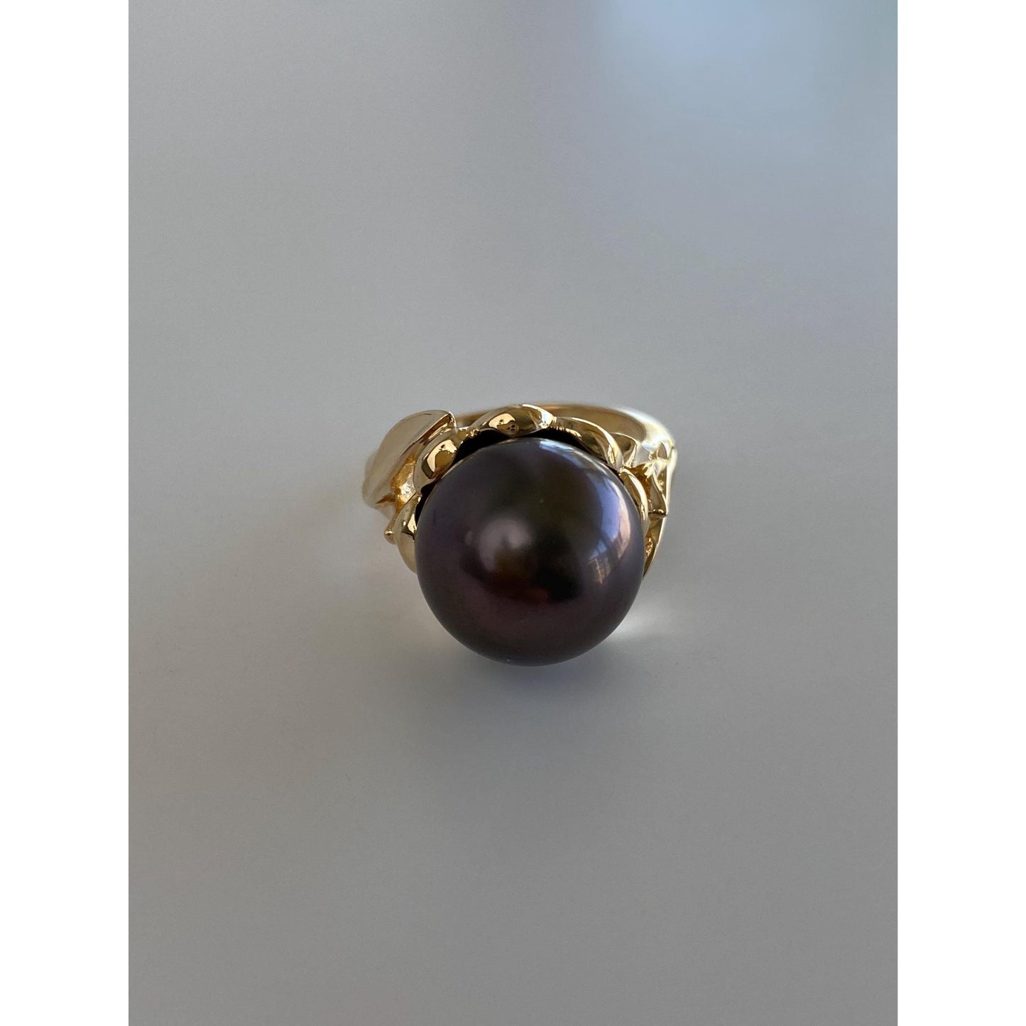 Vintage Solid 14k Yellow Gold Mabe Pearl Ring - Size 6