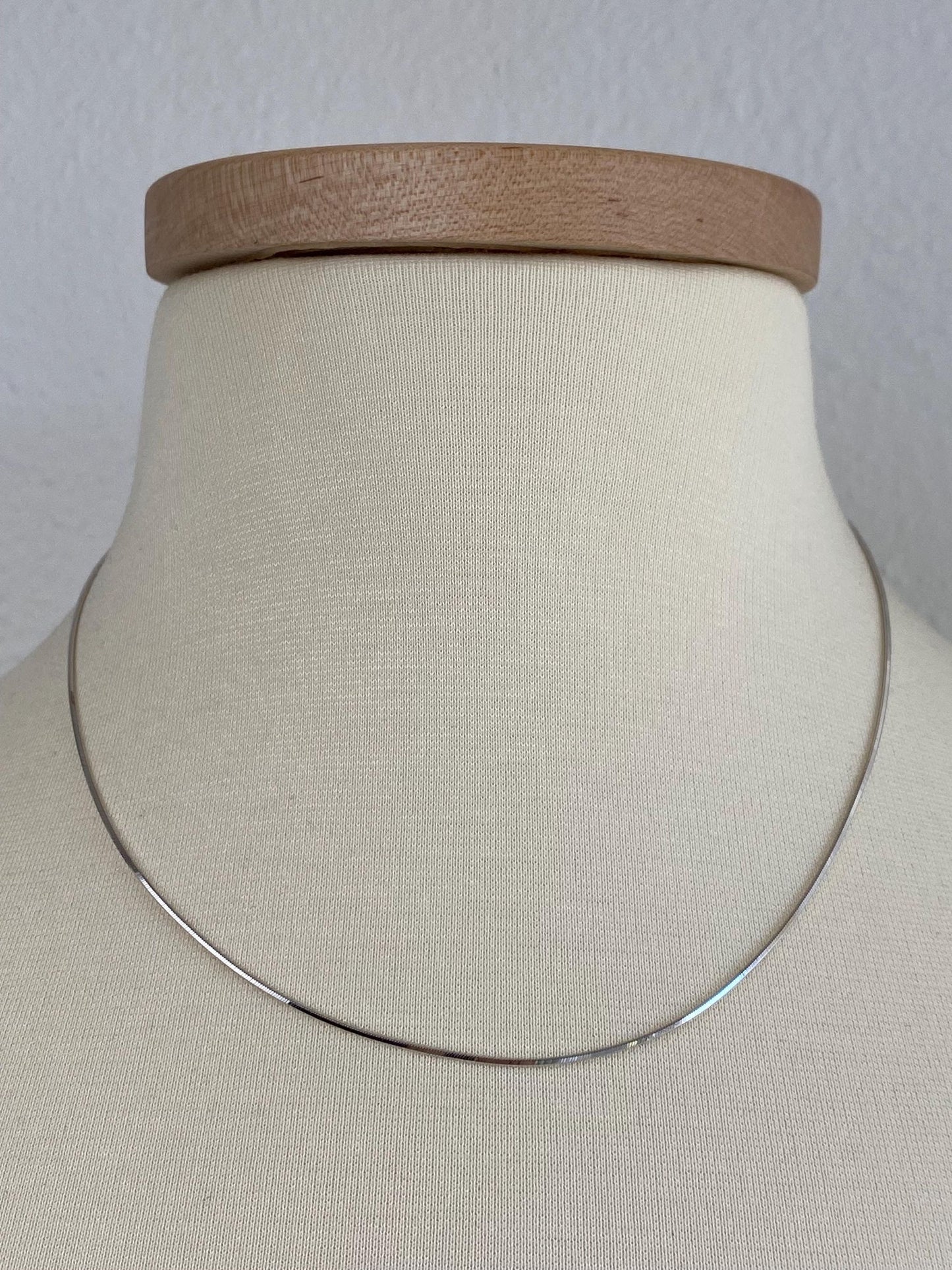 Vintage Solid 14k White Gold Square Snake Chain Necklace - 18 inches