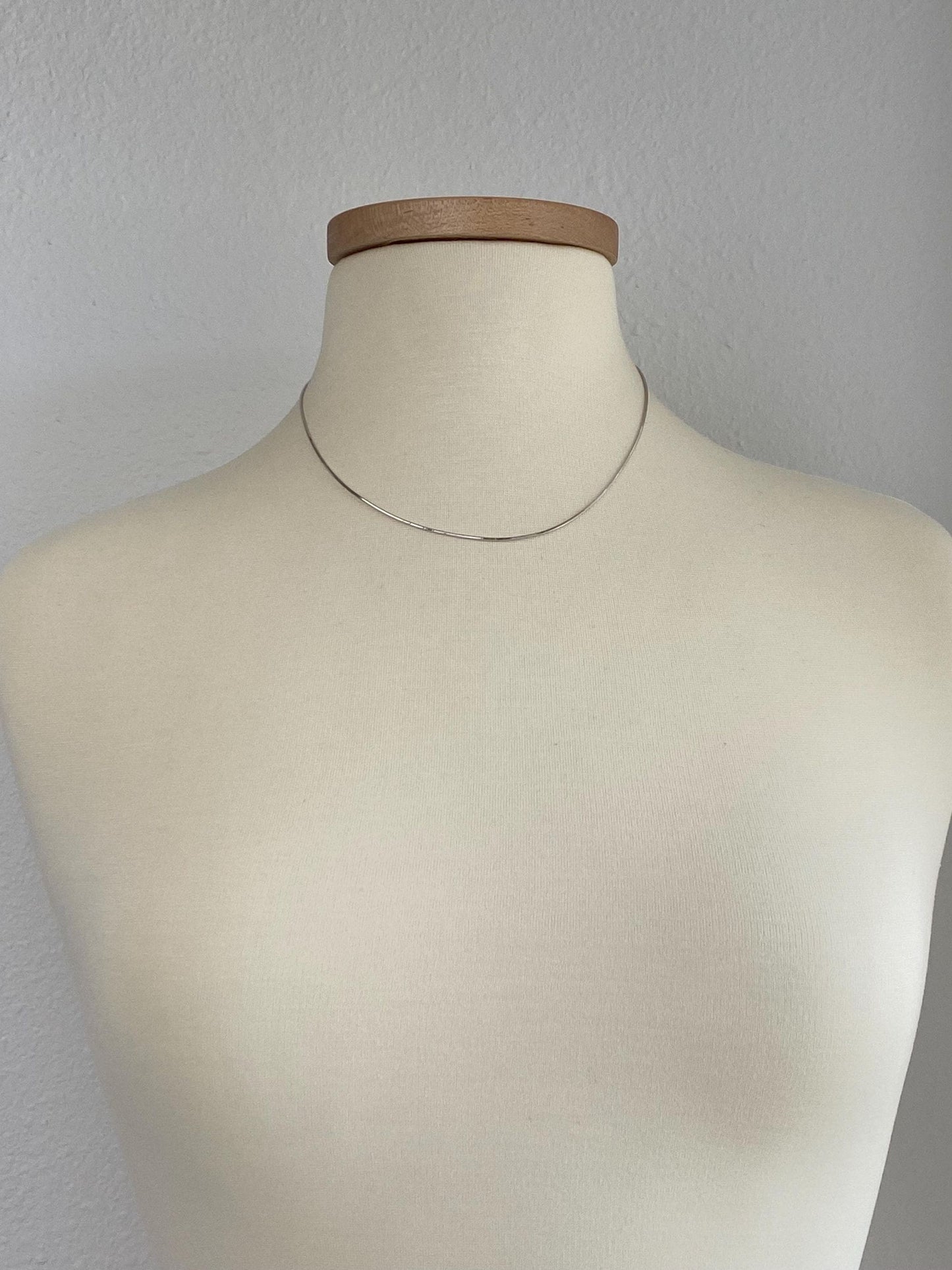 Vintage Solid 14k White Gold Square Snake Chain Necklace - 18 inches