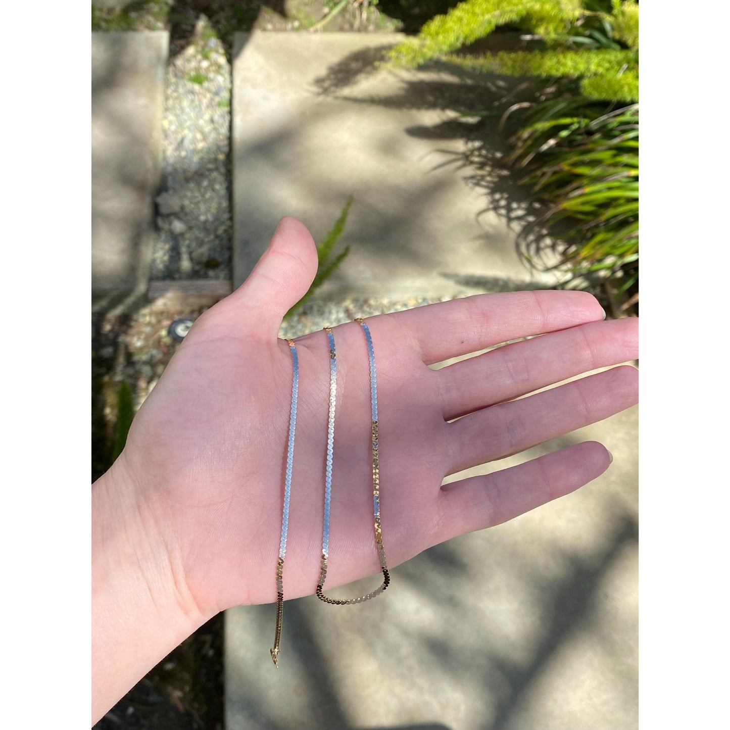 Vintage Solid 14k Yellow Gold Long Chunky Serpentine Chain Necklace - 30 inches