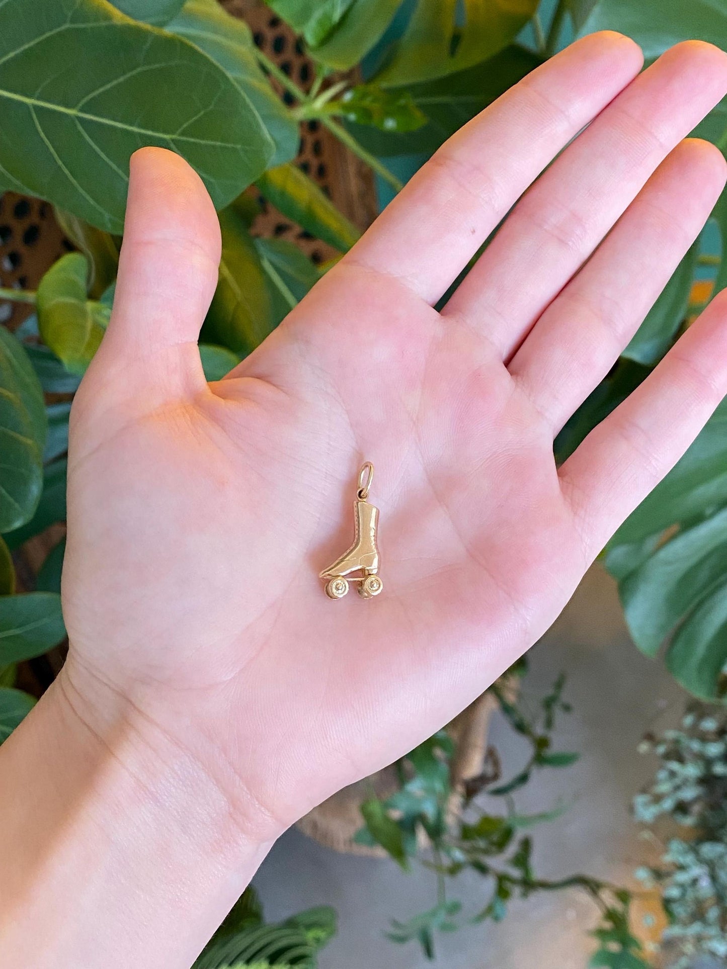 Vintage 14k Yellow Gold Articulated Roller Skate Charm