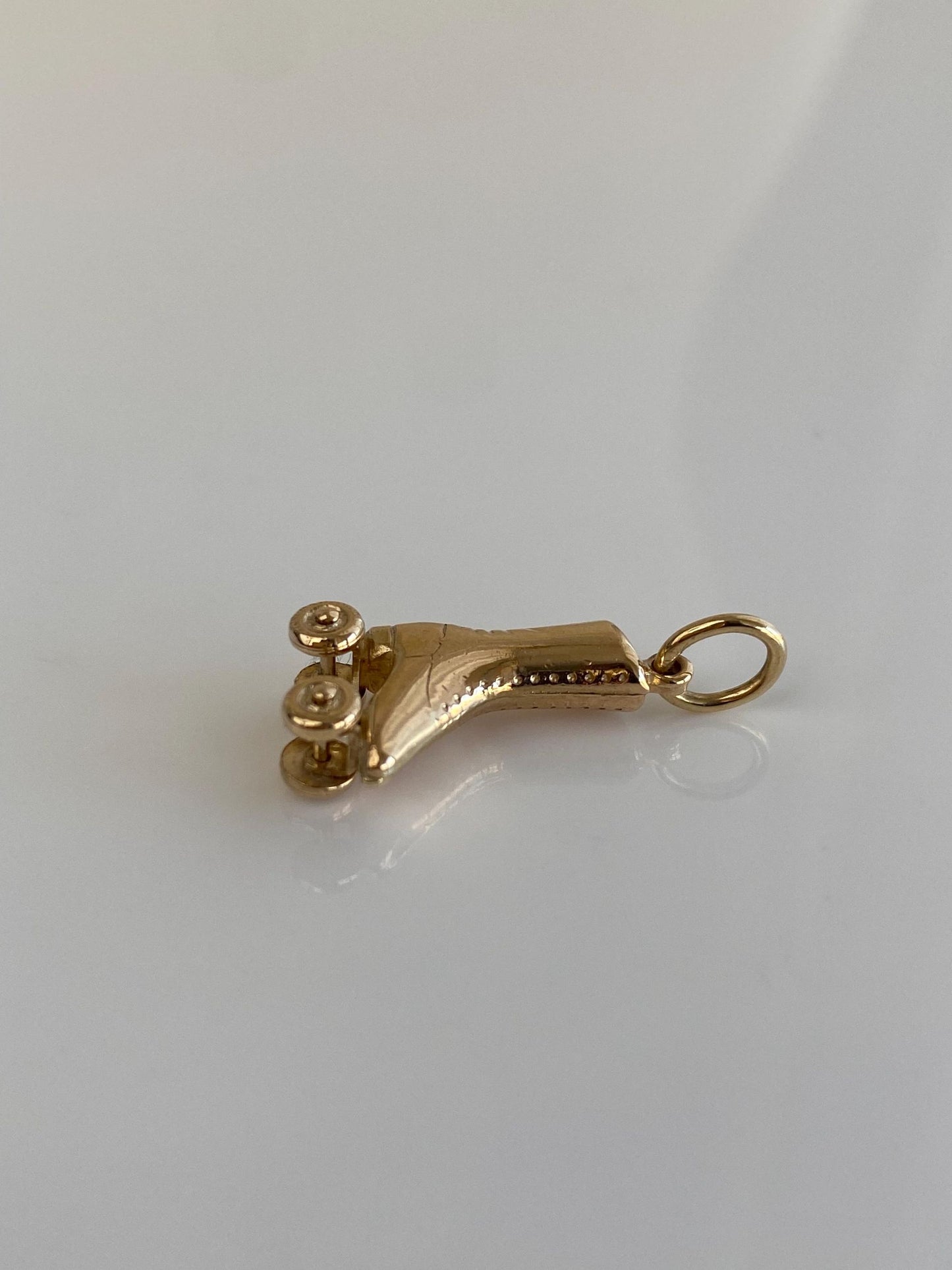 Vintage 14k Yellow Gold Articulated Roller Skate Charm
