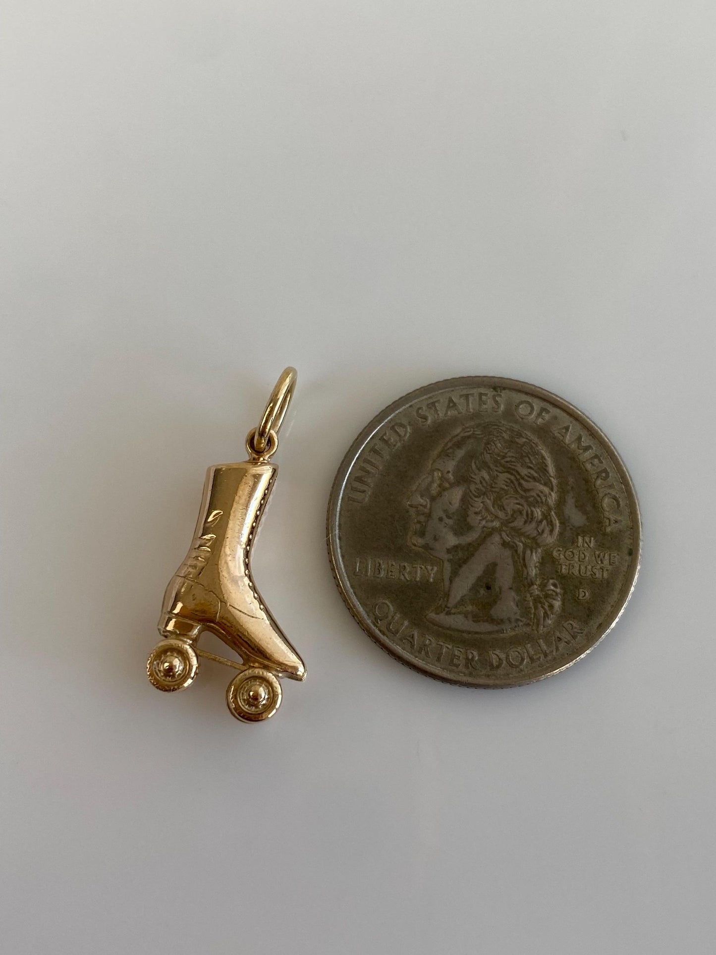 Vintage 14k Yellow Gold Articulated Roller Skate Charm