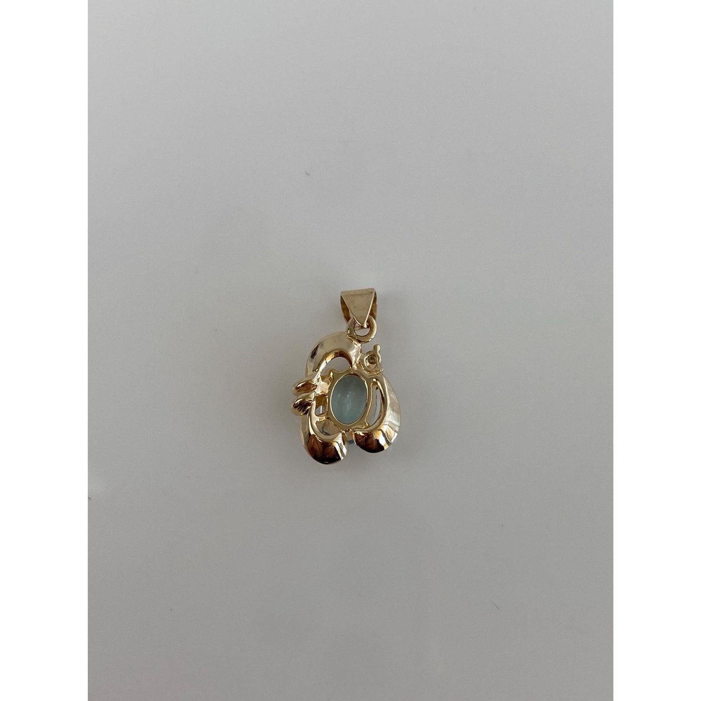 Vintage Solid 14k Yellow Gold Diamond Topaz Charm