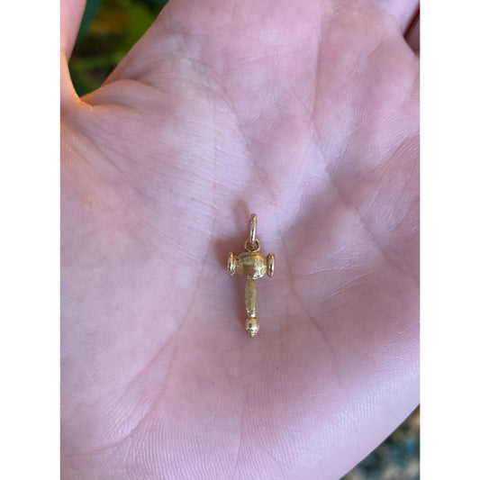 Vintage Solid 14k Yellow Gold Tiny Gavel Charm