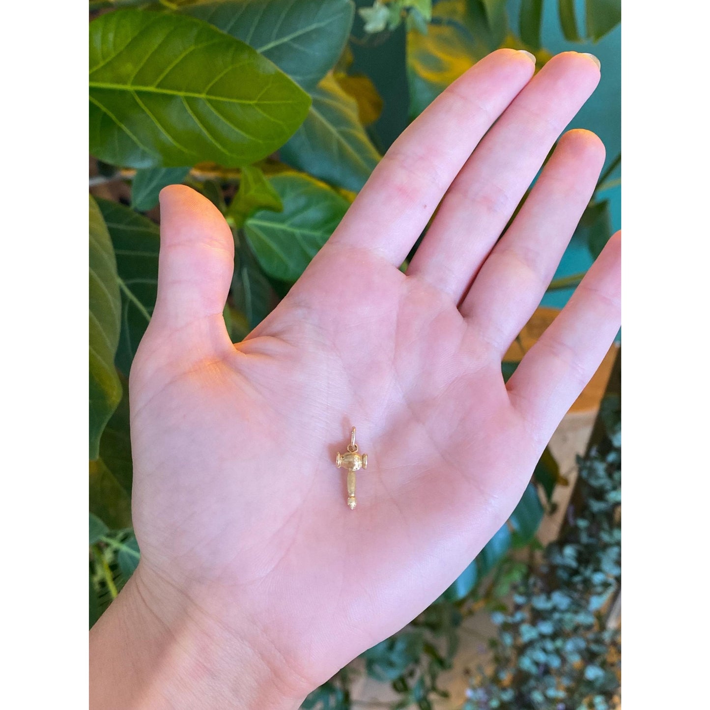 Vintage Solid 14k Yellow Gold Tiny Gavel Charm