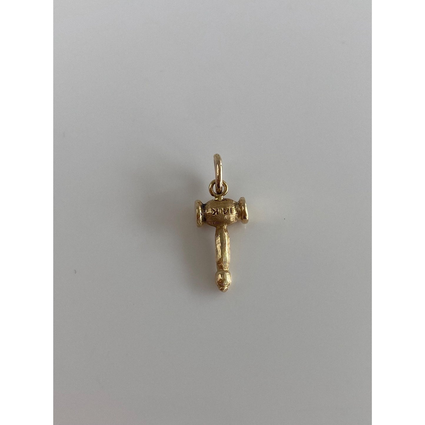 Vintage Solid 14k Yellow Gold Tiny Gavel Charm