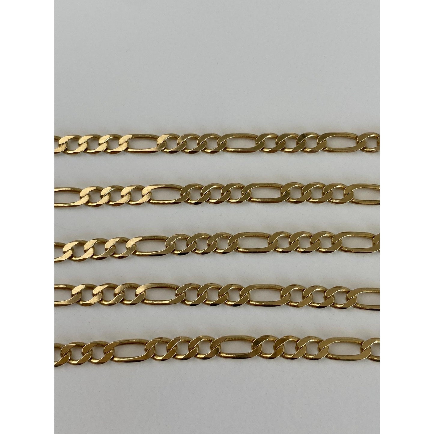 Vintage Solid 14k Yellow Gold Figaro Chain Necklace - 22 inches