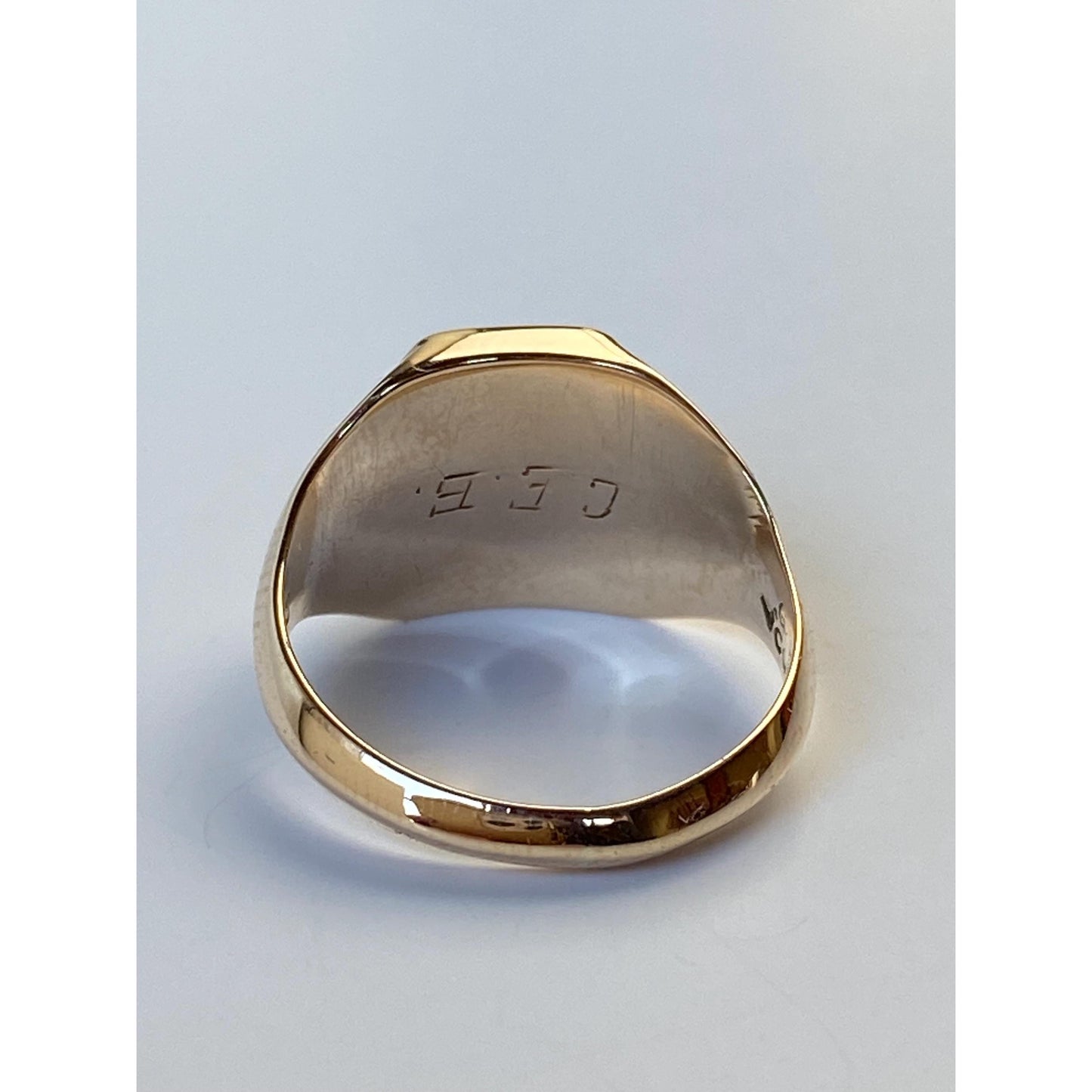 Vintage Solid 10k Yellow Gold 'Montpelier H.S.' Class Ring - Size 4.75